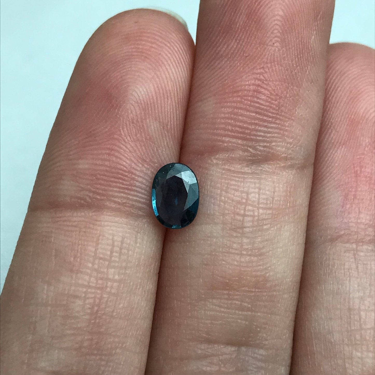 7x5mm Natural Sapphire Oval Cut 0.71 carat Blue Sapphire, Faceted Loose Shallow cut Gem