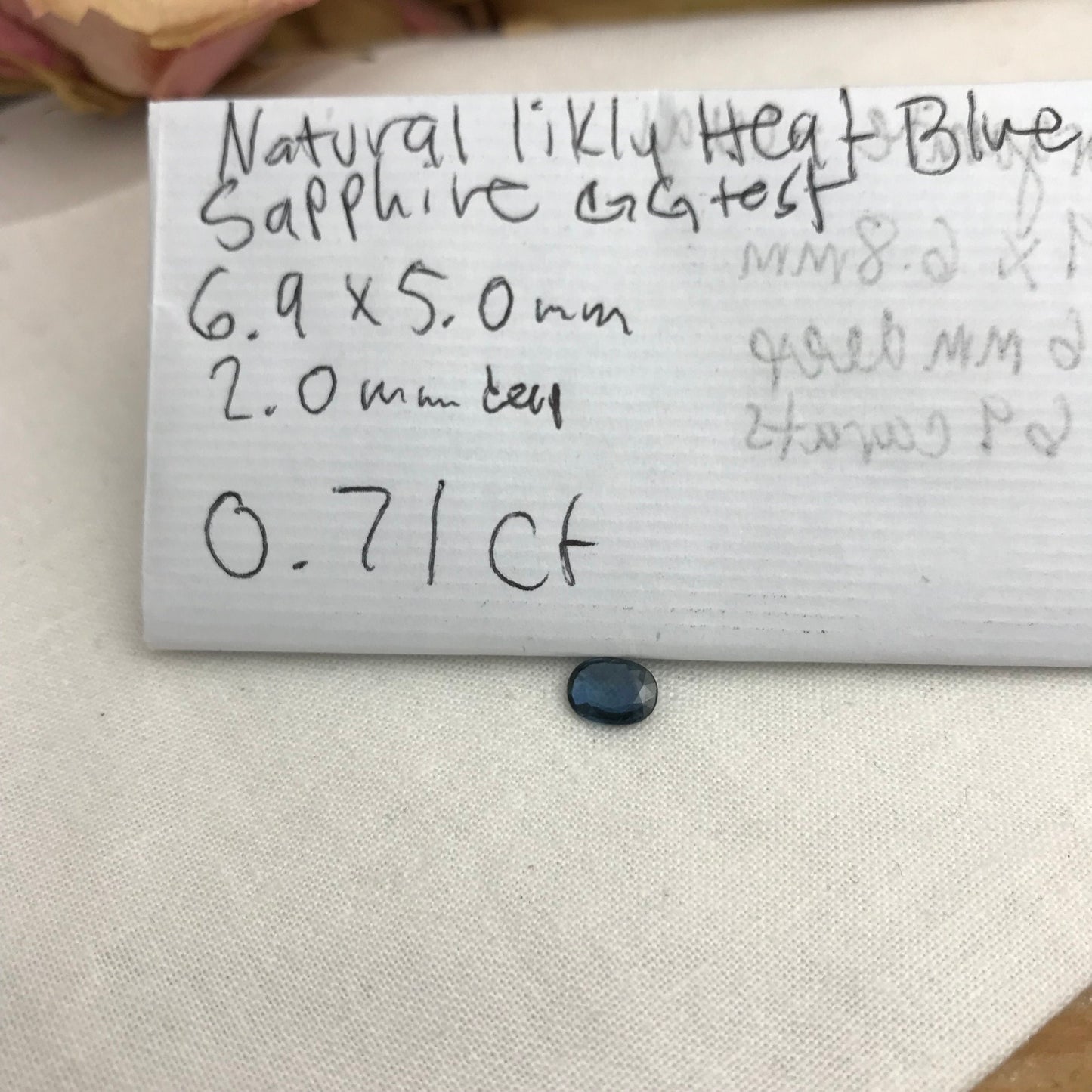 7x5mm Natural Sapphire Oval Cut 0.71 carat Blue Sapphire, Faceted Loose Shallow cut Gem