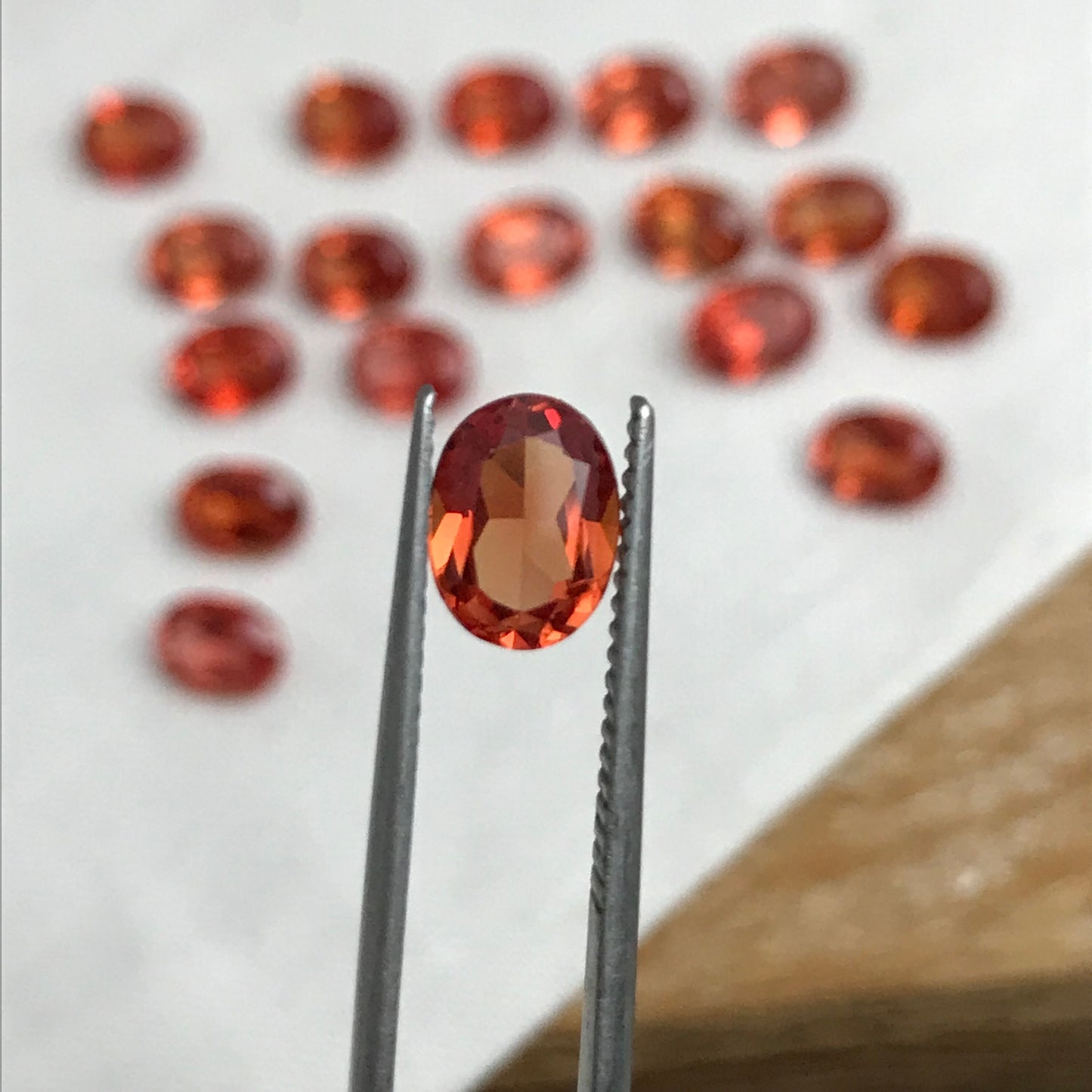 One- 8x6mm Lab Created Orange Sapphire 1.39-1.87 Carat Oval Cut, Loose Gemstone,