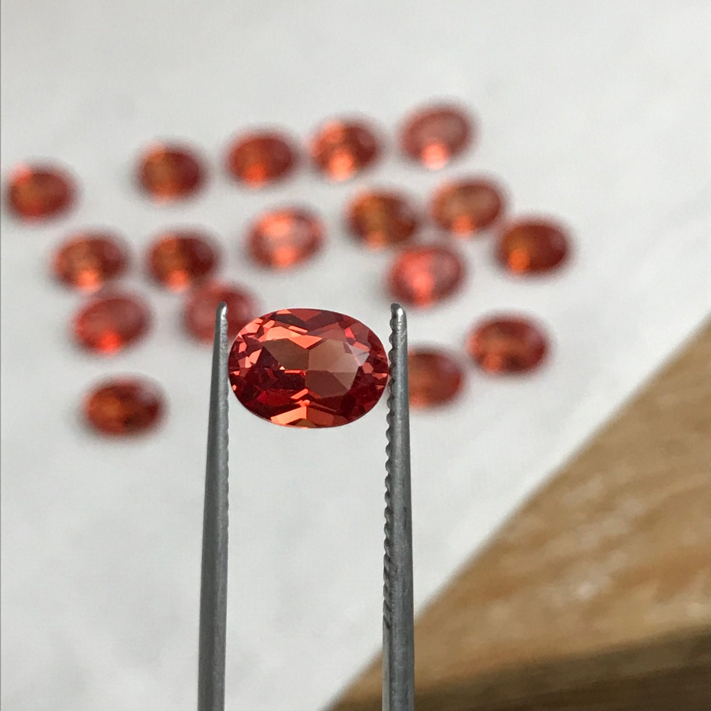 One- 8x6mm Lab Created Orange Sapphire 1.39-1.87 Carat Oval Cut, Loose Gemstone,