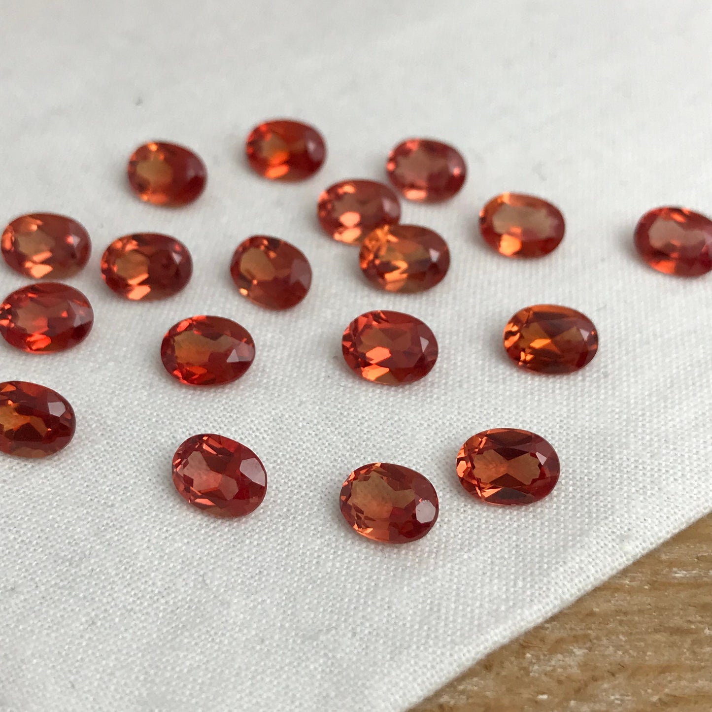 One- 8x6mm Lab Created Orange Sapphire 1.39-1.87 Carat Oval Cut, Loose Gemstone,