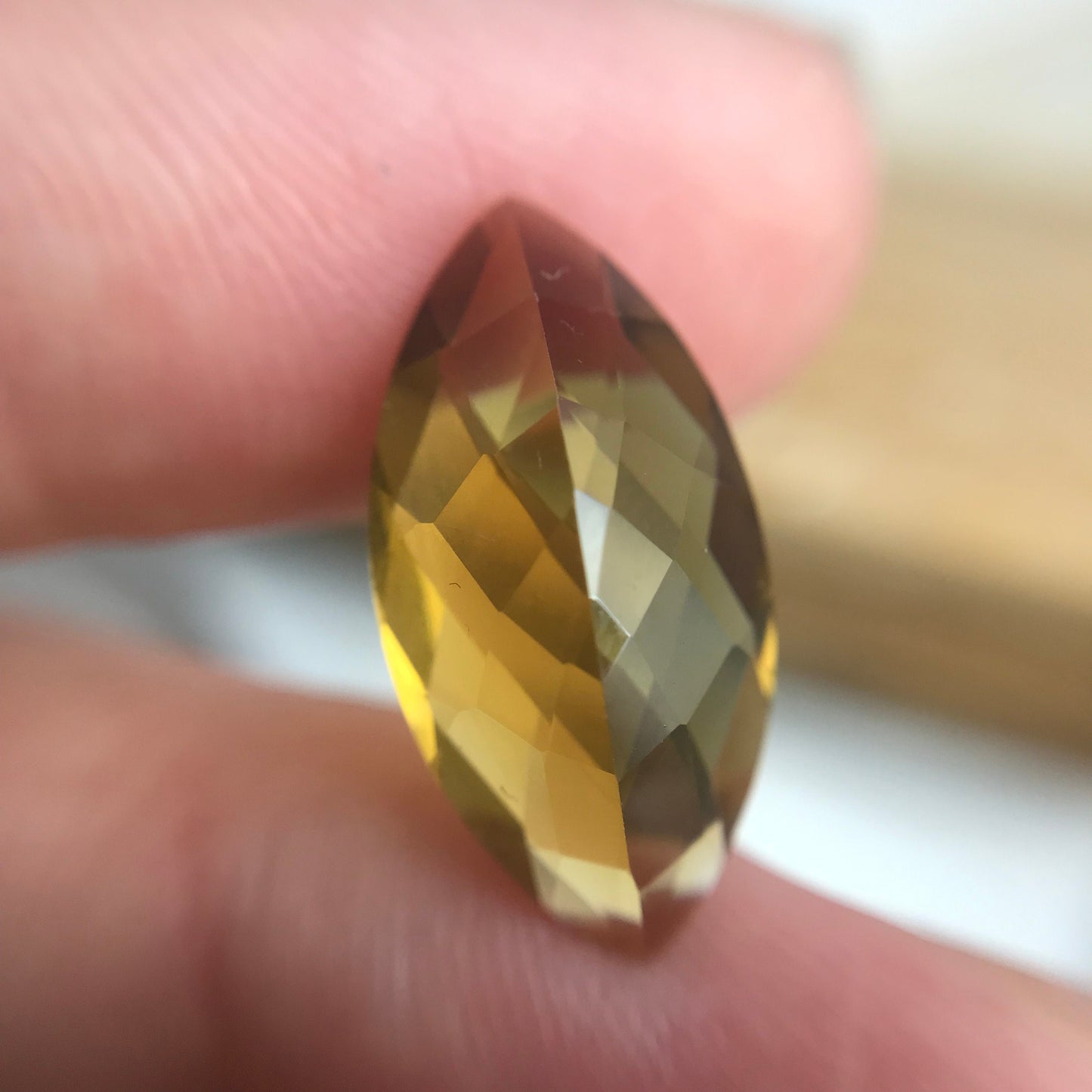19x10mm Smoky Citrine 6.42 carat Marquise Cut, Faceted Loose Yellow Orange Quartz, November Birthstone