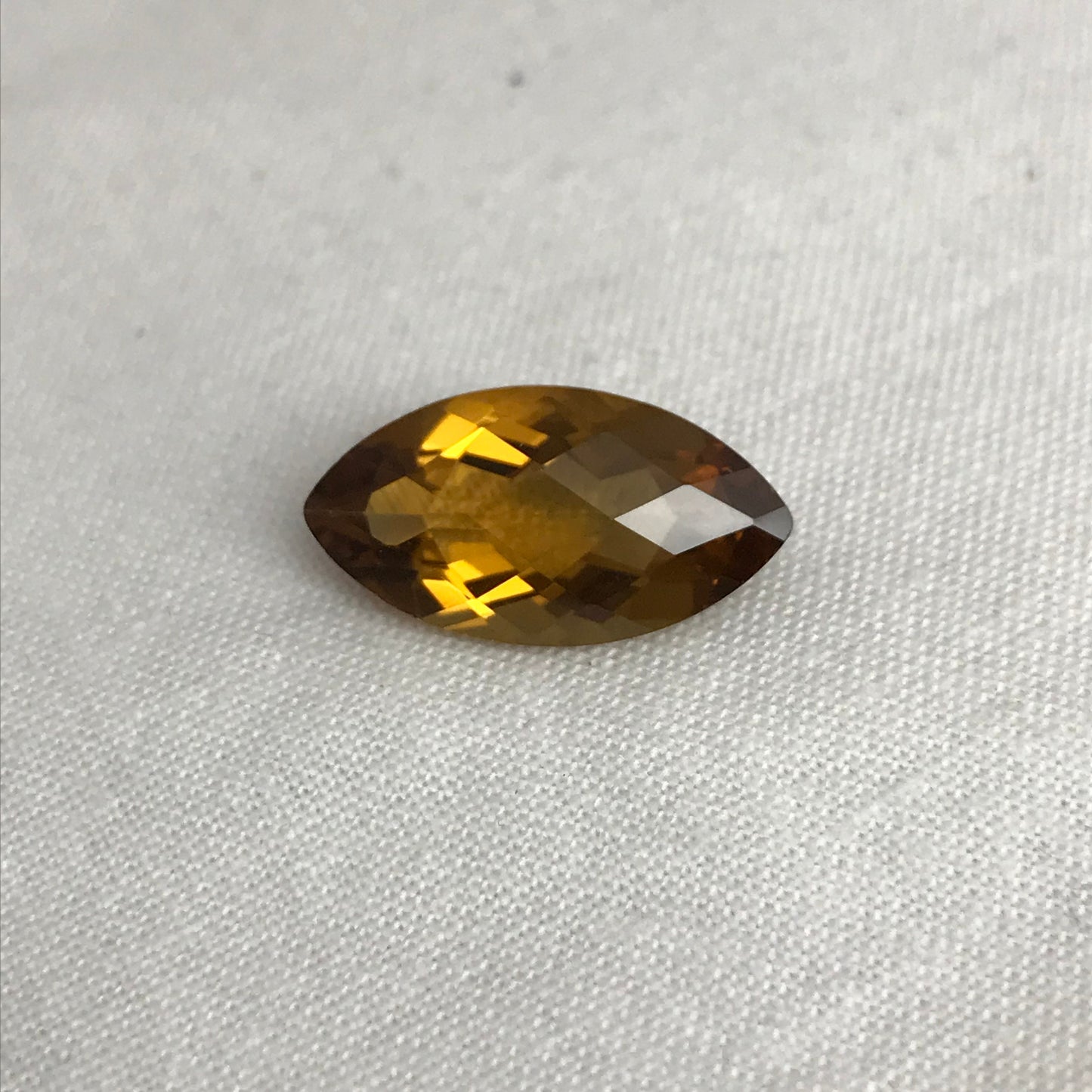 19x10mm Smoky Citrine 6.42 carat Marquise Cut, Faceted Loose Yellow Orange Quartz, November Birthstone