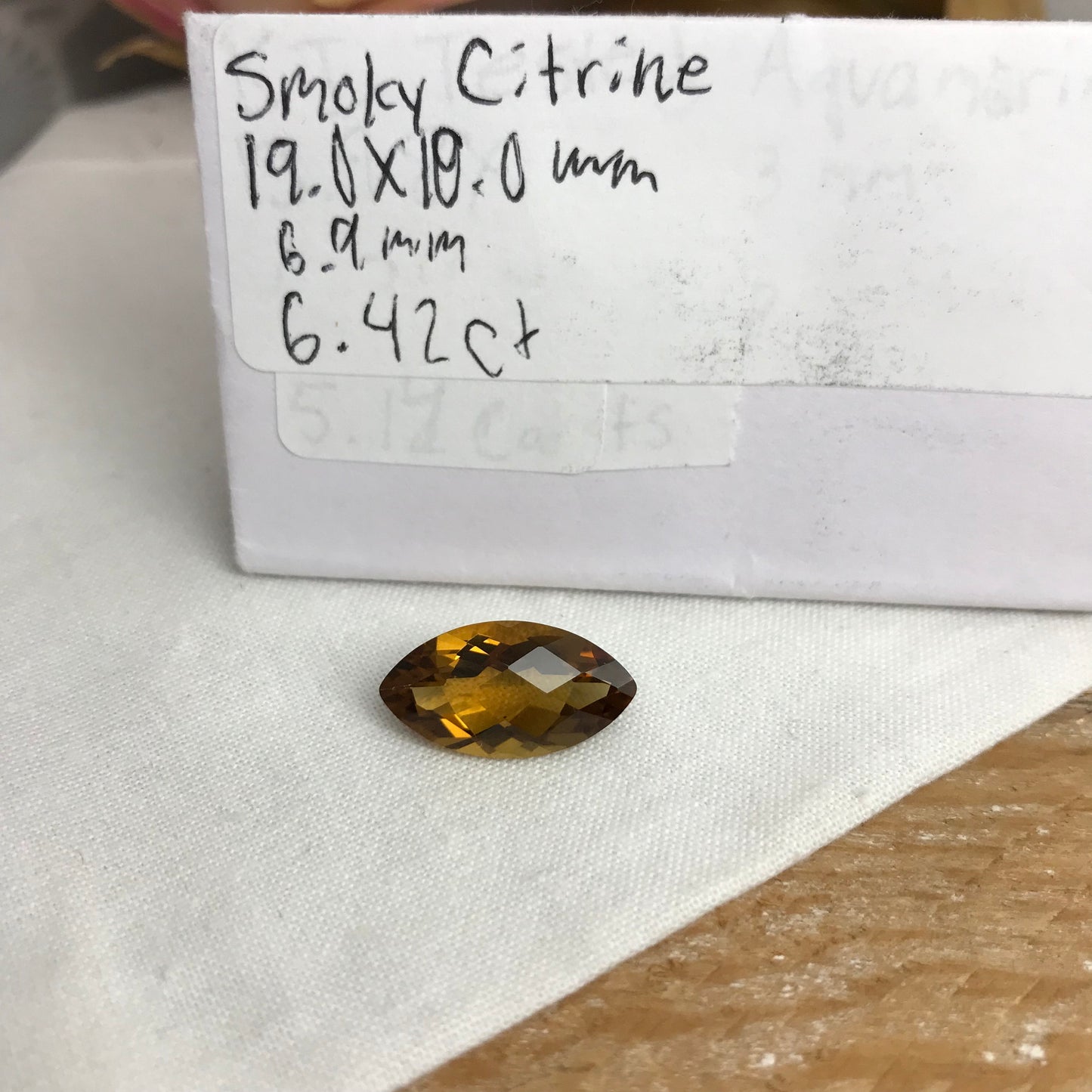 19x10mm Smoky Citrine 6.42 carat Marquise Cut, Faceted Loose Yellow Orange Quartz, November Birthstone