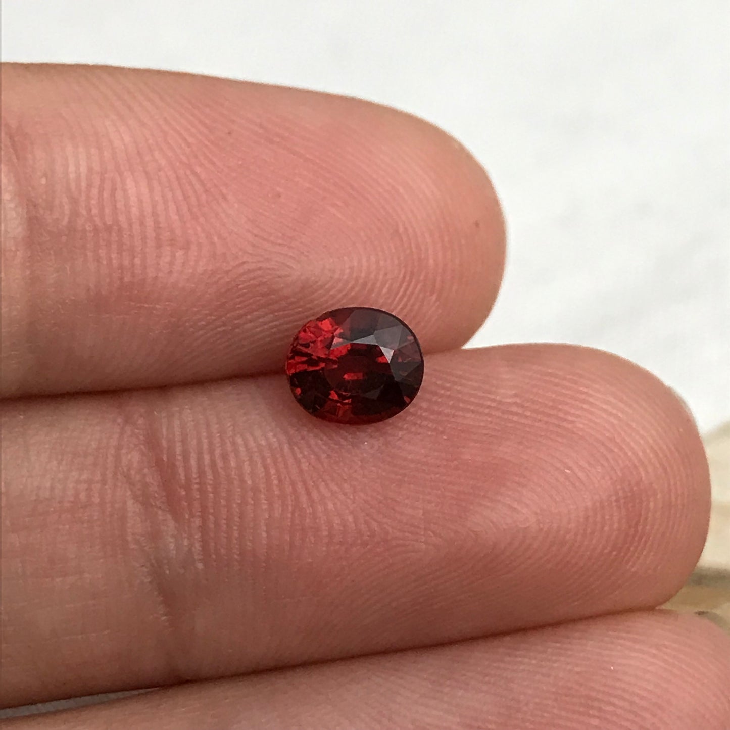 Natural Pyrope Garnet, 1 Carat, 6.2x5.3mm Oval cut Deep Red Garnet, Faceted Oval Cut Red Garnet