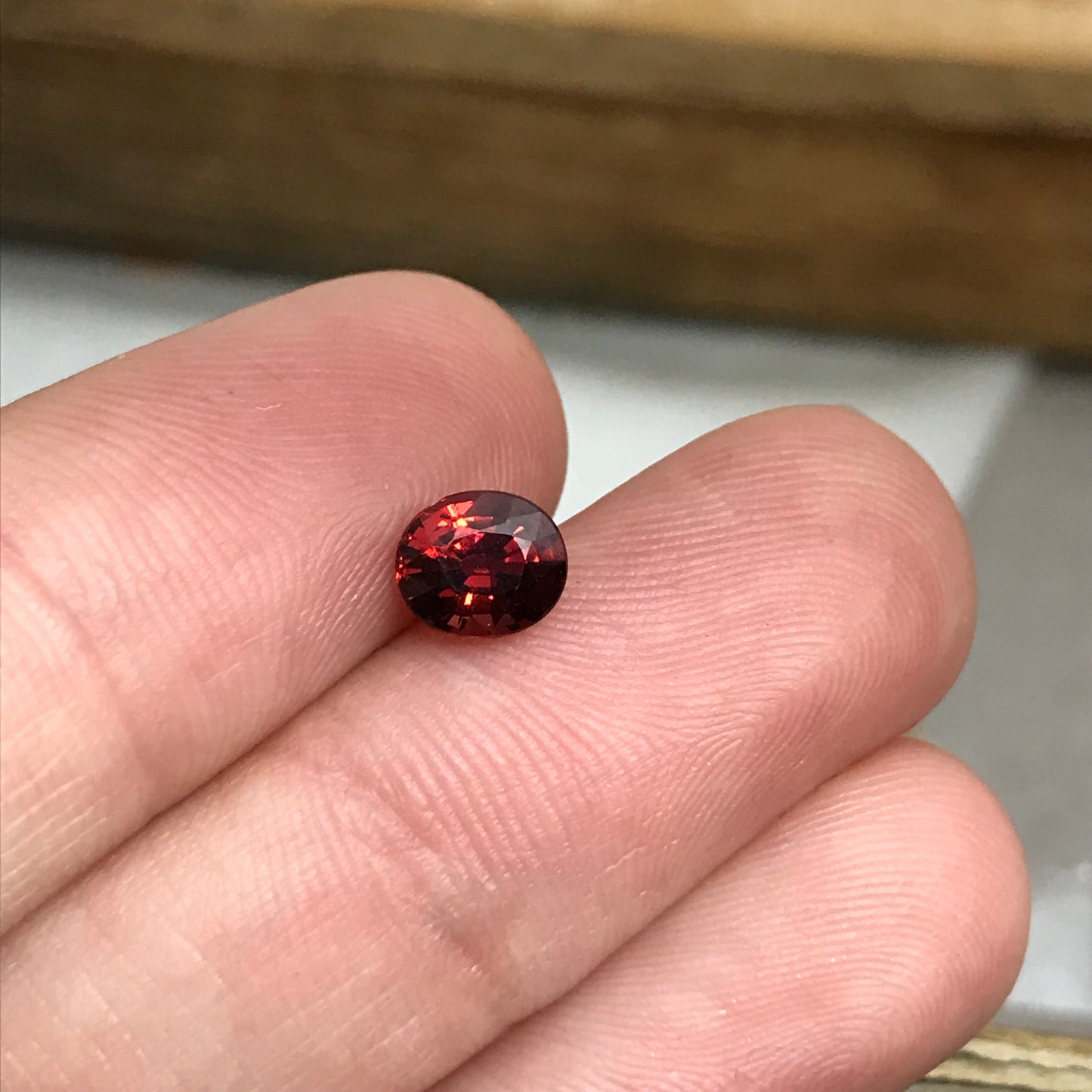 Natural Pyrope Garnet, 1 Carat, 6.2x5.3mm Oval cut Deep Red Garnet, Faceted Oval Cut Red Garnet