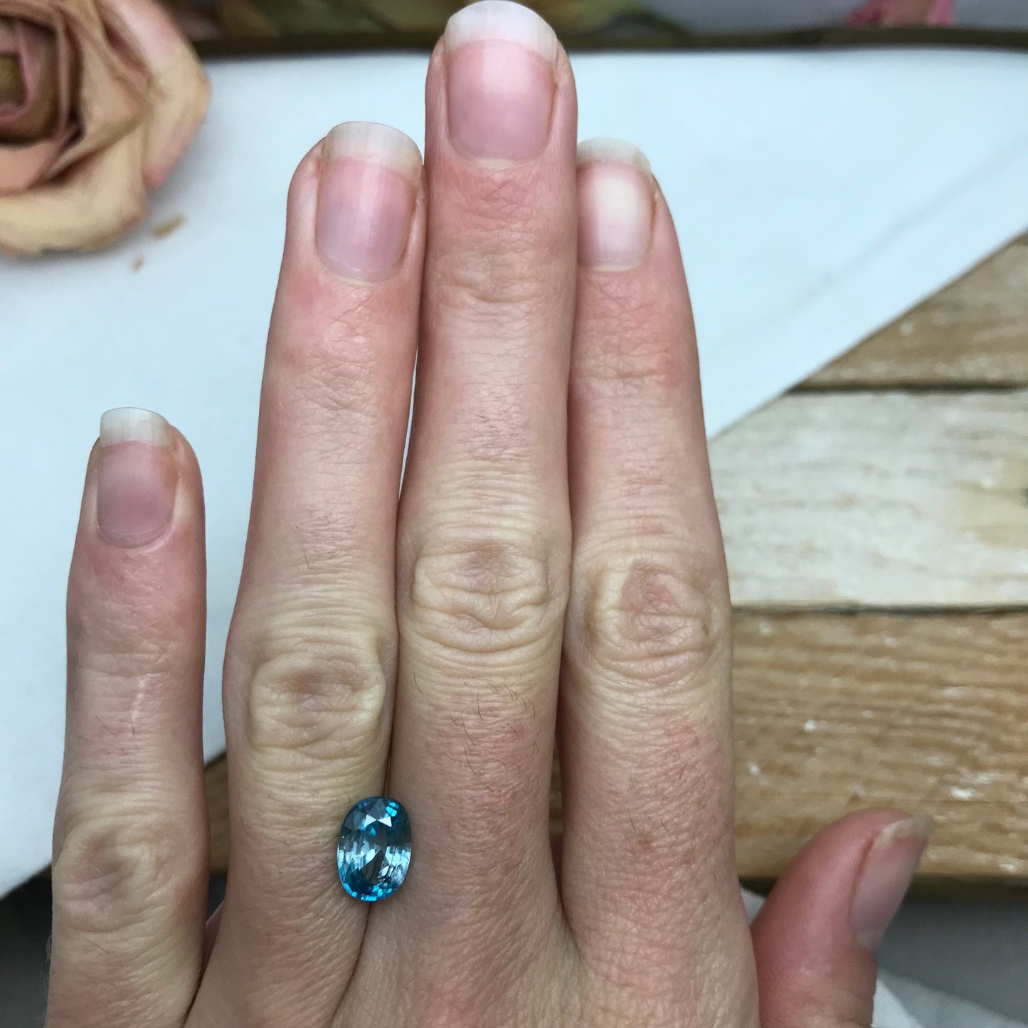 2.76 Carat Blue Zircon 9.26x6.67mm Oval Cut, Faceted Loose Gemstone