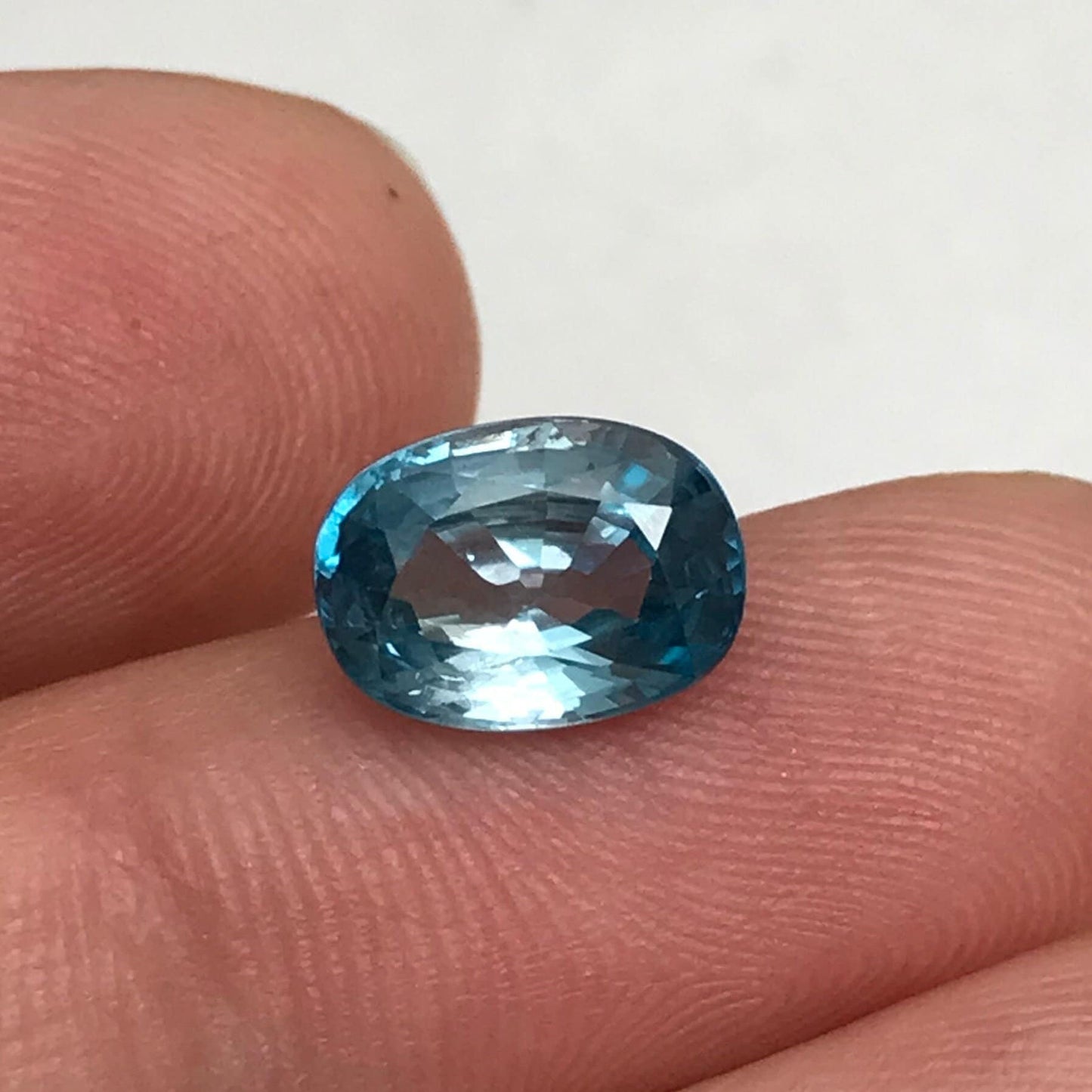 2.76 Carat Blue Zircon 9.26x6.67mm Oval Cut, Faceted Loose Gemstone