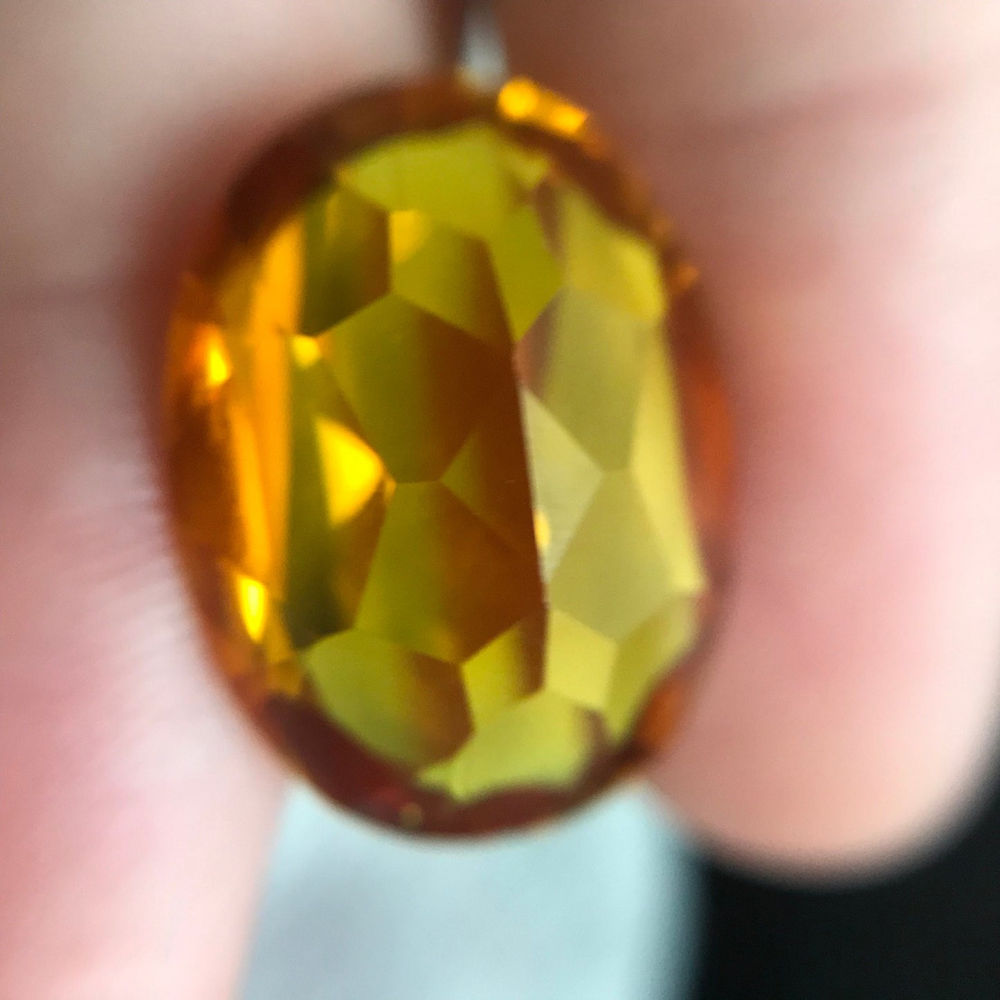 18.62 Orange Lab Sapphire 19.5x15mm Oval Cut, Faceted Loose Gemstone, Lab Created Gem