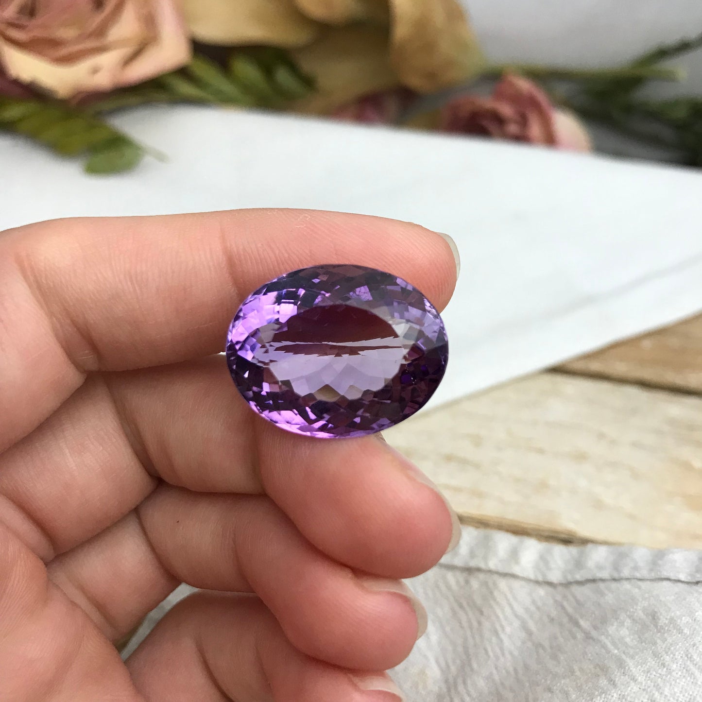 29 Carat Purple Amethyst 22.5x17.5mm Oval Cut Loose  Gemstone, Faceted February Birthstone Large