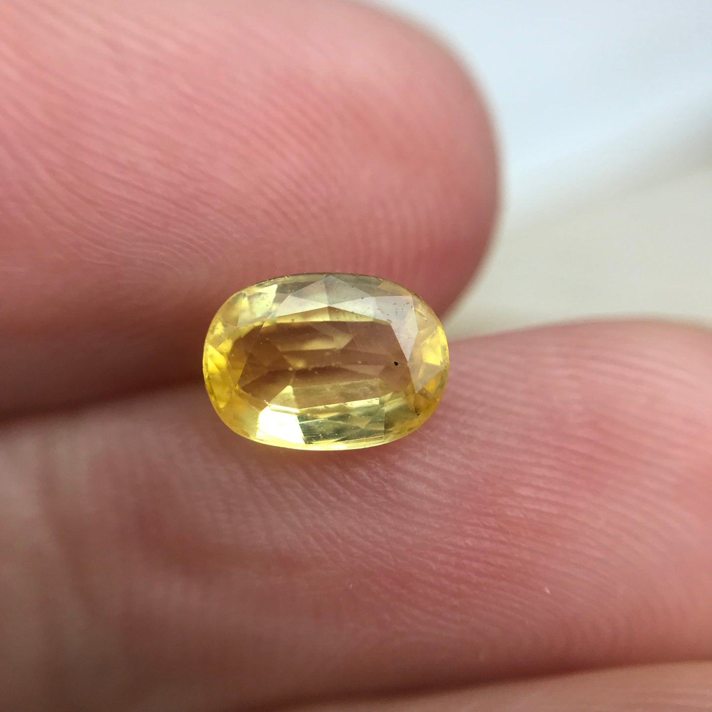 Natural Yellow Sapphire 1.34 Carat 7.5x5.5mm Oval Cut, Color Treated Gemstone, Earth Mined, BE Heat