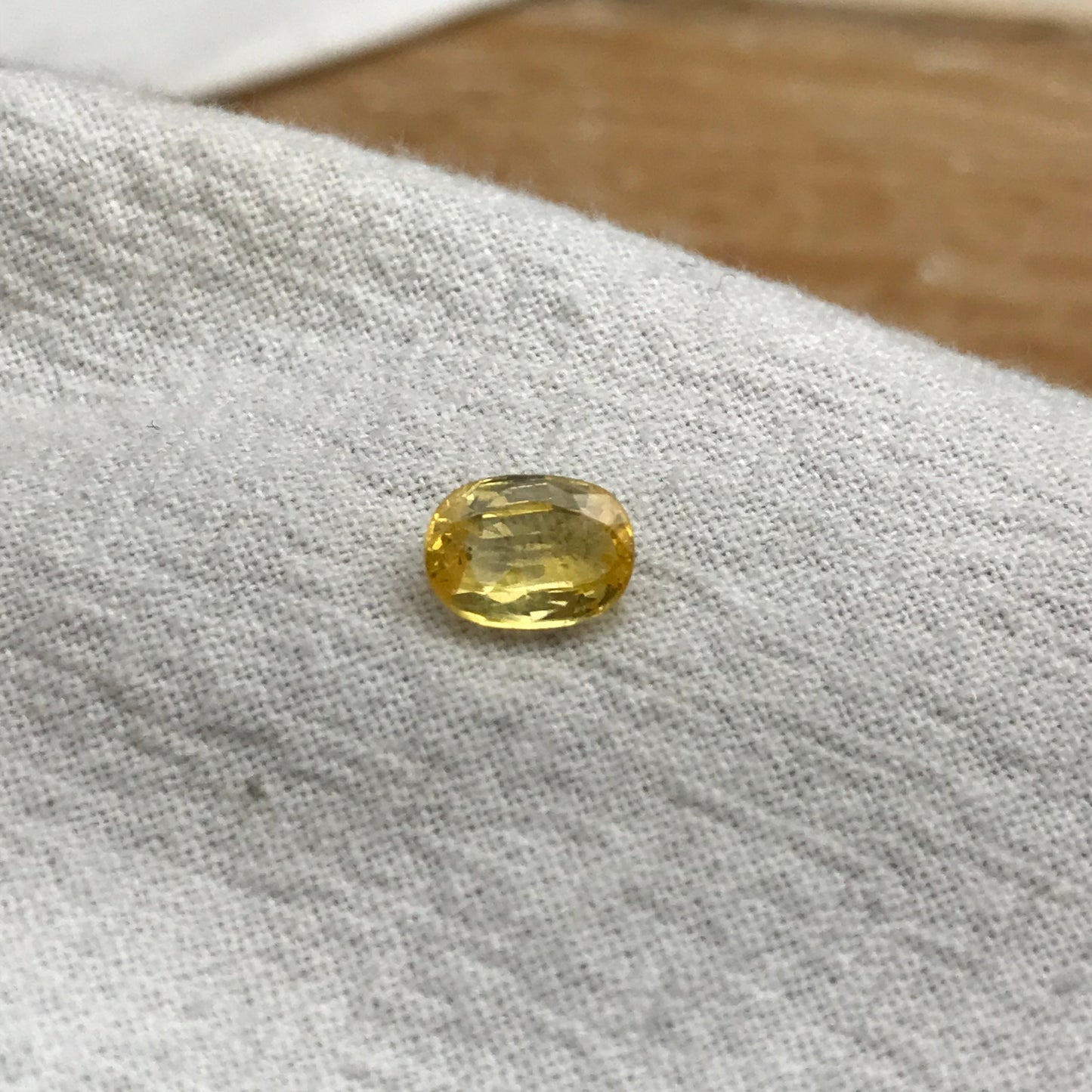 Natural Yellow Sapphire 1.34 Carat 7.5x5.5mm Oval Cut, Color Treated Gemstone, Earth Mined, BE Heat