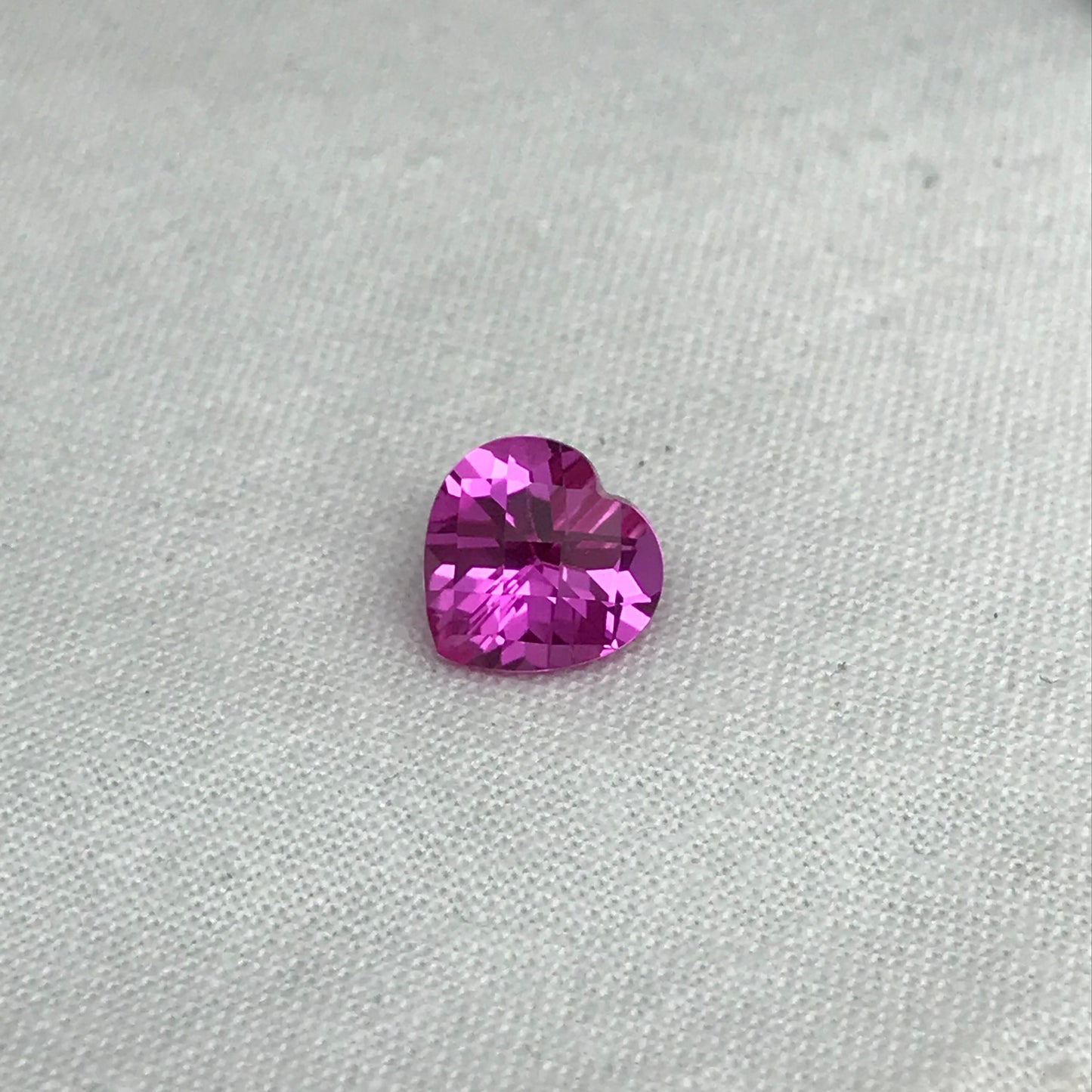 9mm Lab Pink Sapphire 3.34 Carat Heart Cut Unmounted Loose Faceted Gemstone Synthetic Man Made Corundum Pink Gem