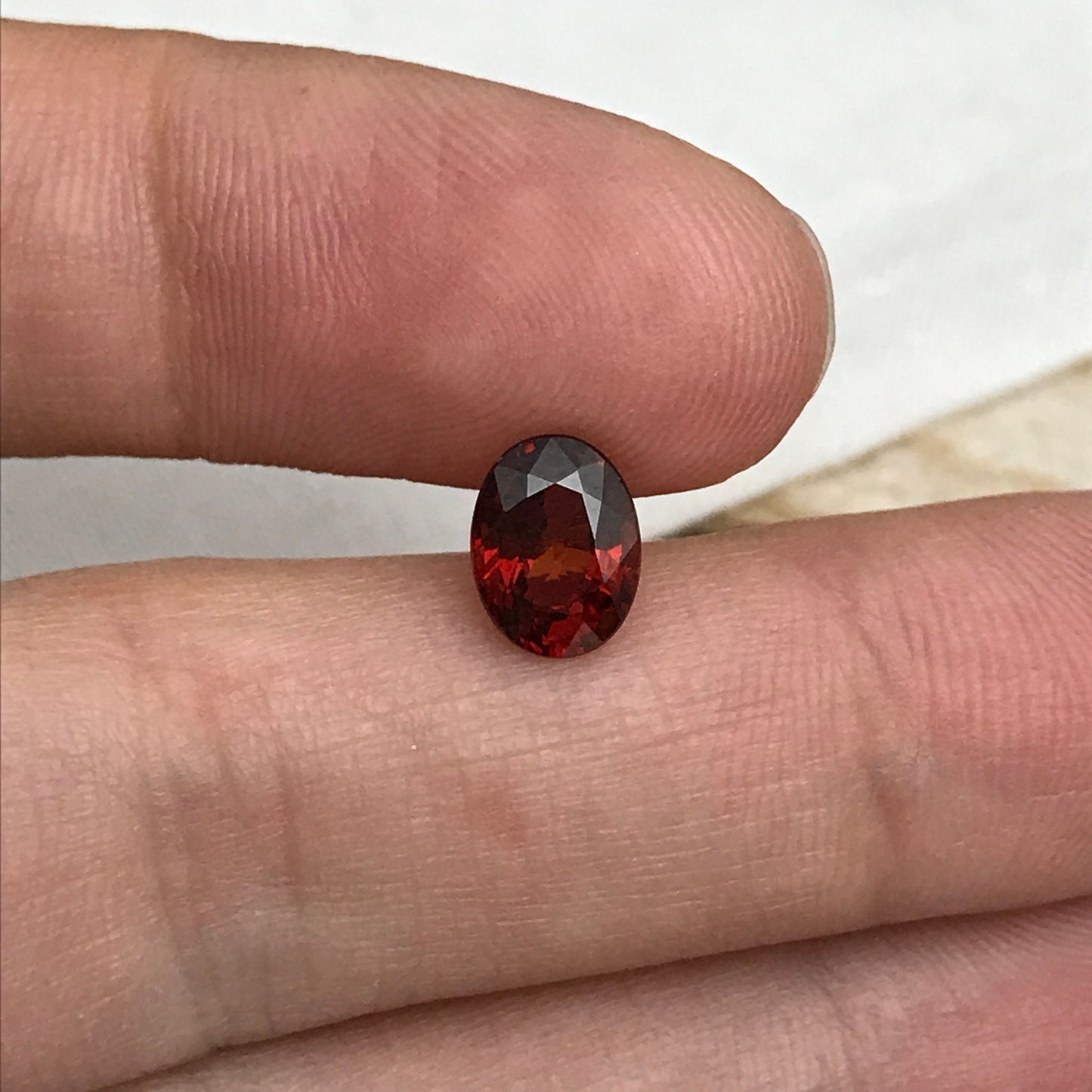 8x6mm Natural Orangish Red Spessartite Garnet 1.82 Carat Oval Cut, Faceted Loose Garnet