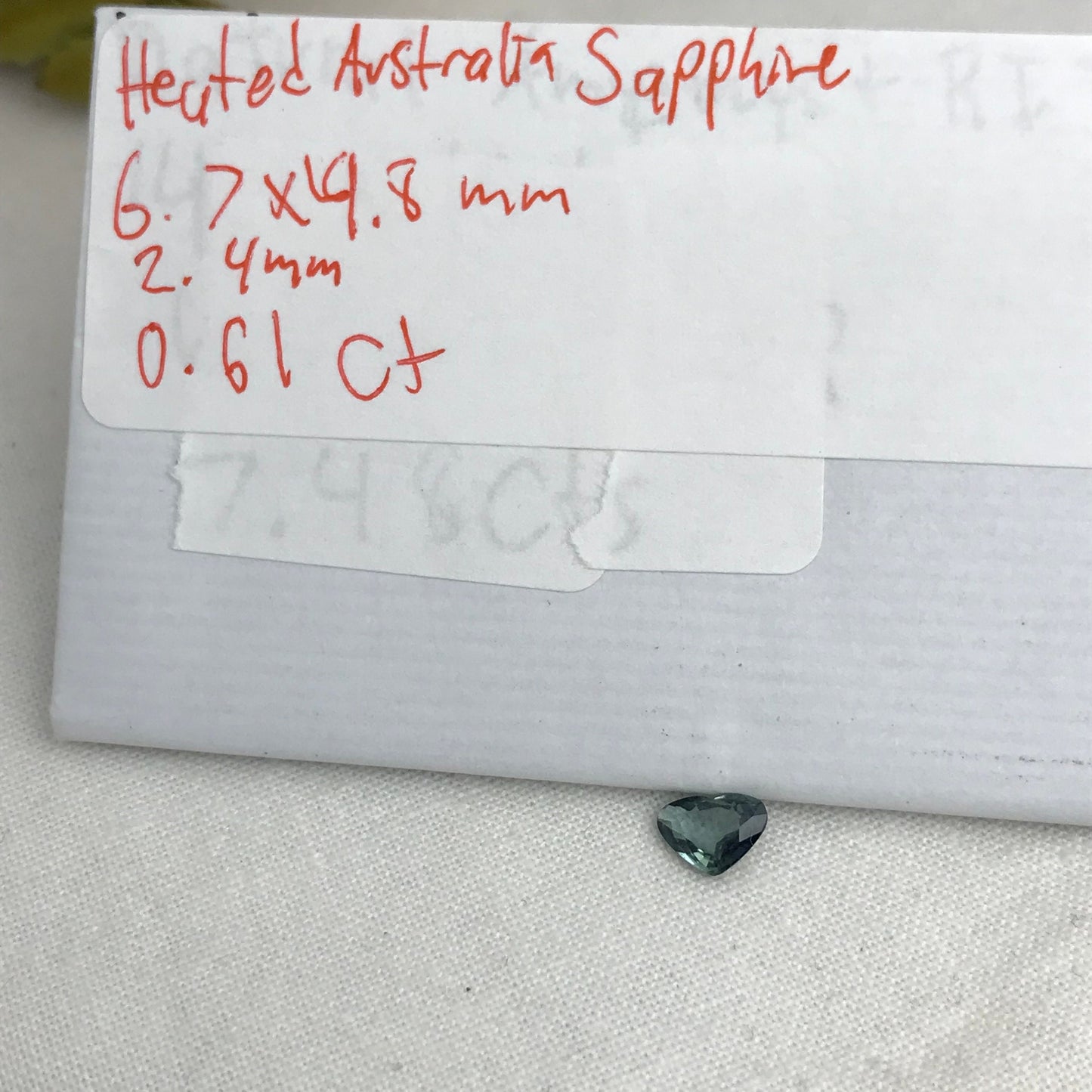 0.61 Ct Natural Blue-Green Sapphire 6.7x4.8mm, Wide Heart Cut Gem, Faceted Loose Gemstone, Heated Sapphire