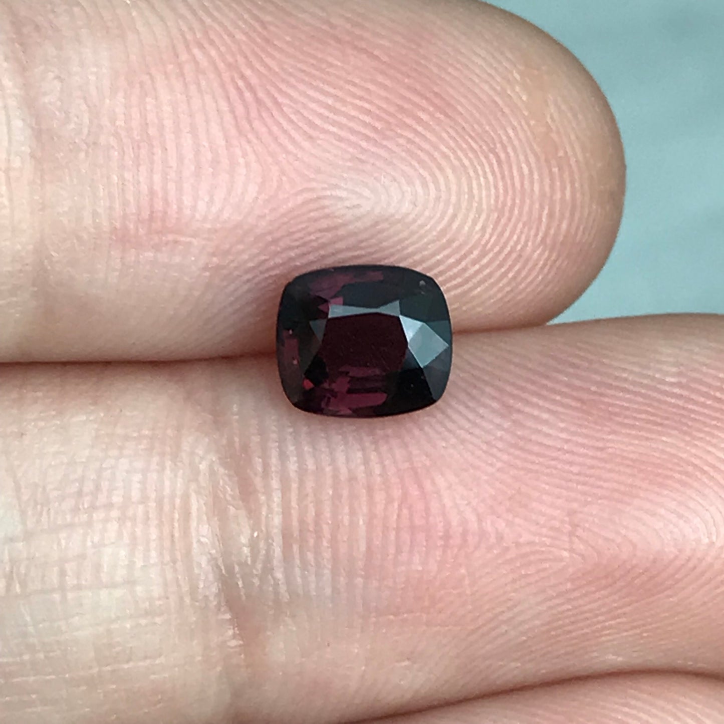 1 Ct Natural Purple Red Spinel 6.3x5.5mm Cushion Cut, Faceted Loose Gemstone, Dark Purple Stone