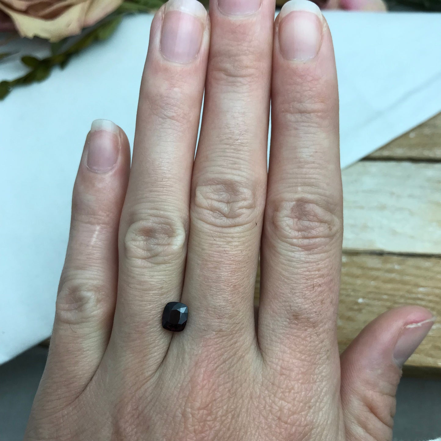 1 Ct Natural Purple Red Spinel 6.3x5.5mm Cushion Cut, Faceted Loose Gemstone, Dark Purple Stone