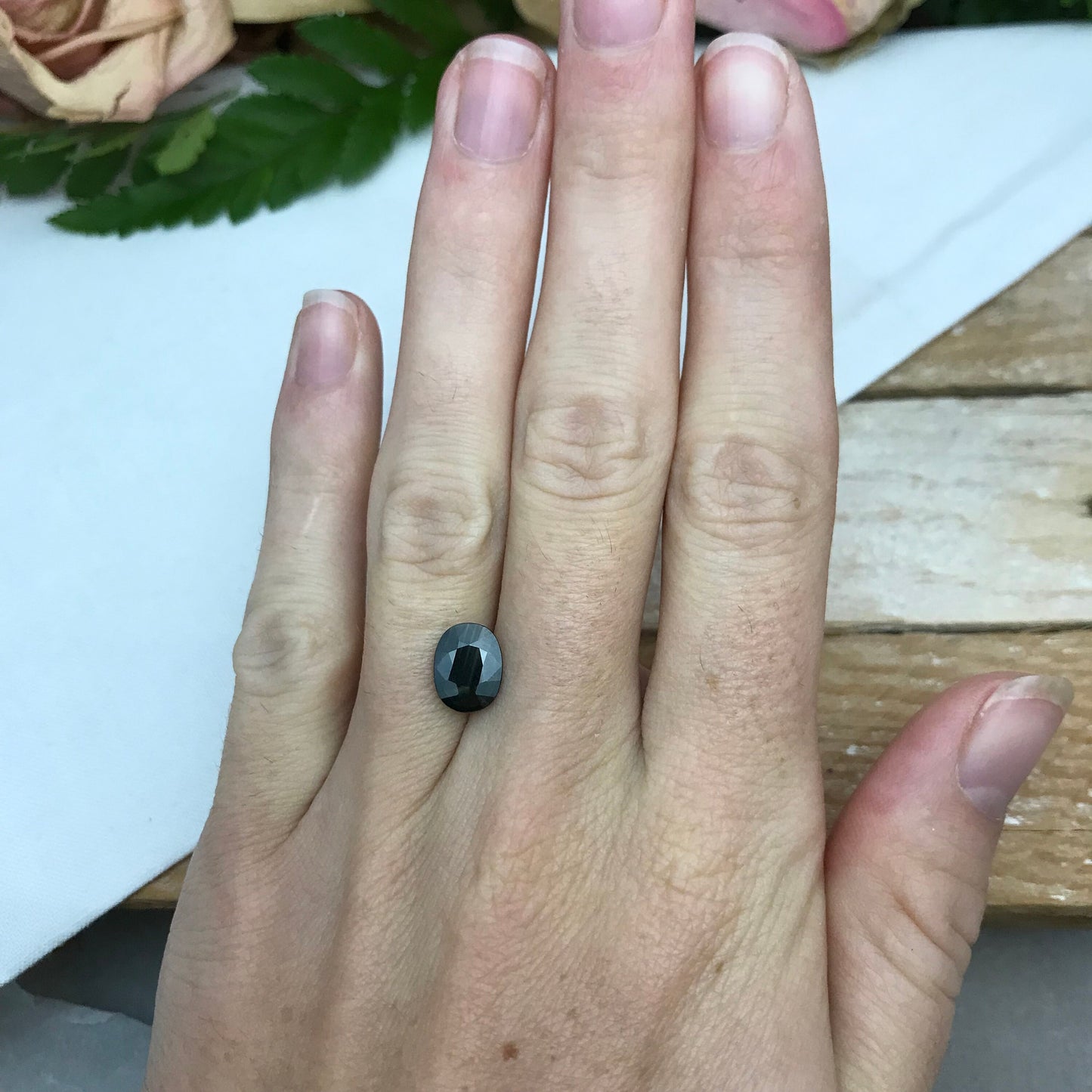 Blue Sapphire with Green Color Zoning 9.5x7.3mm Oval Cut, 1.69 Carat Faceted Loose Natural Shallow cut Sapphire