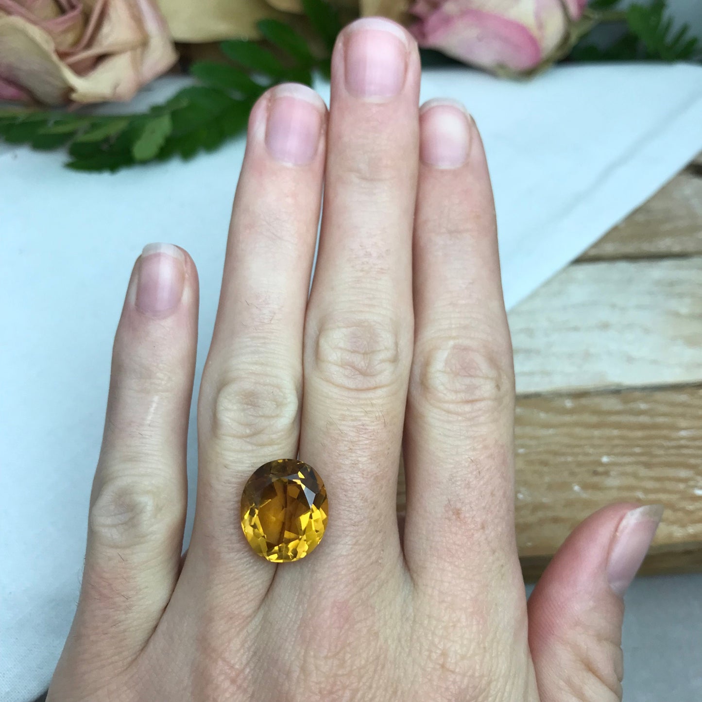8.59 Carat Orange Citrine 14.5x12.5mm Oval Cut, Faceted Loose Yellow Orange Gemstone, November Birthstone