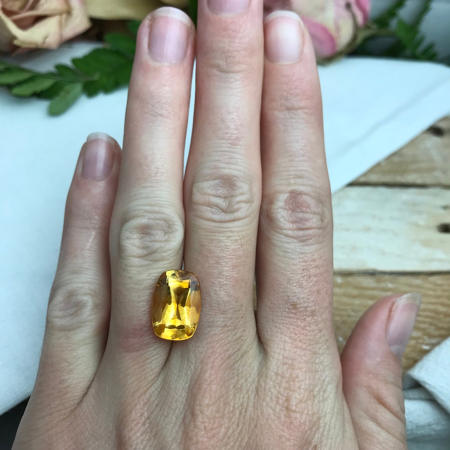 Orange Citrine 14.3x10mm 6.43 Carats long Cushion Loose Faceted Loose November Birthstone