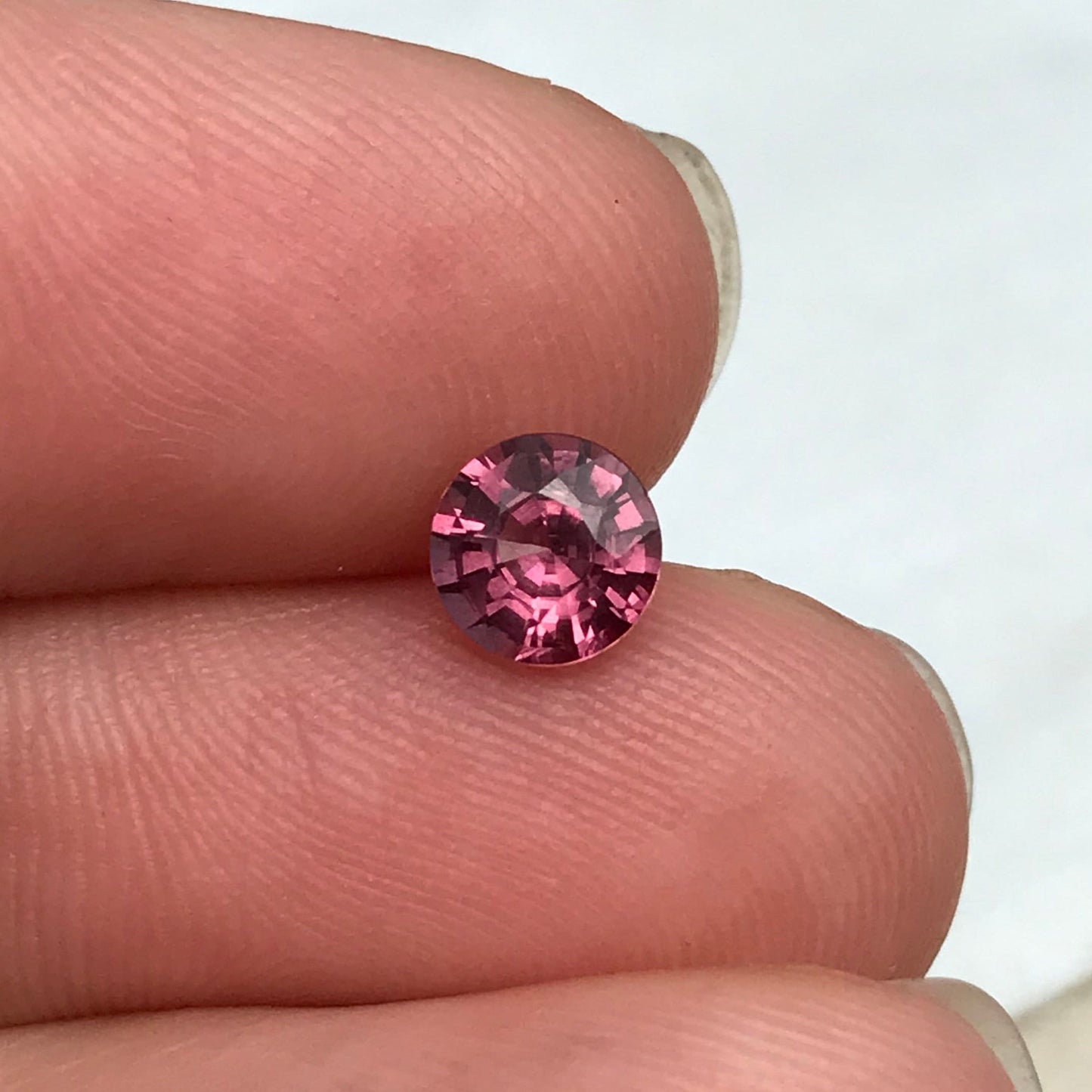 5.5mm Pink Rhodolite Garnet 0.81 Carat Round Gemstone, Purplish Pink Garnet, Faceted Loose Pink Gem