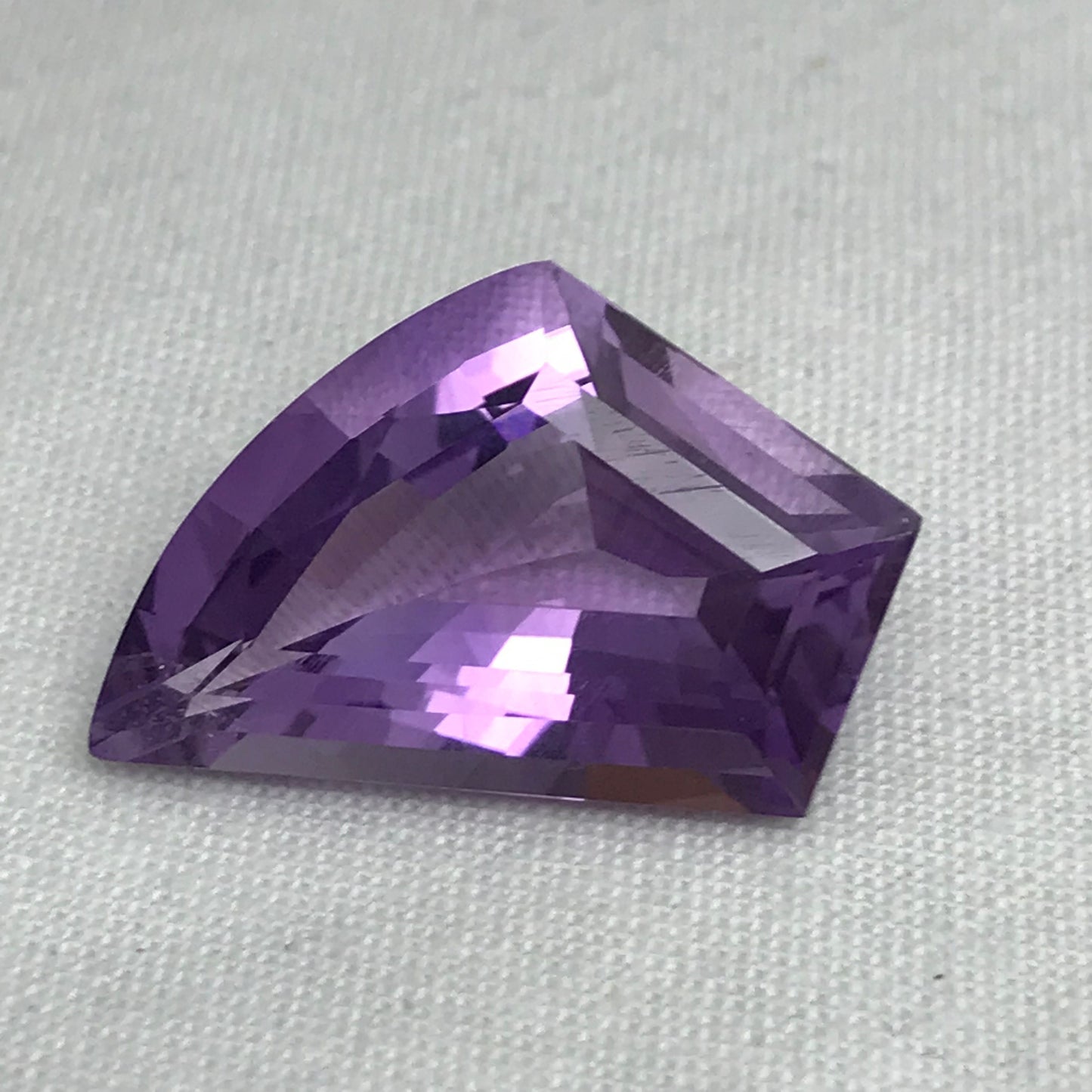 19 carat Purple Amethyst Freeform cut Faceted Large 21x16mm