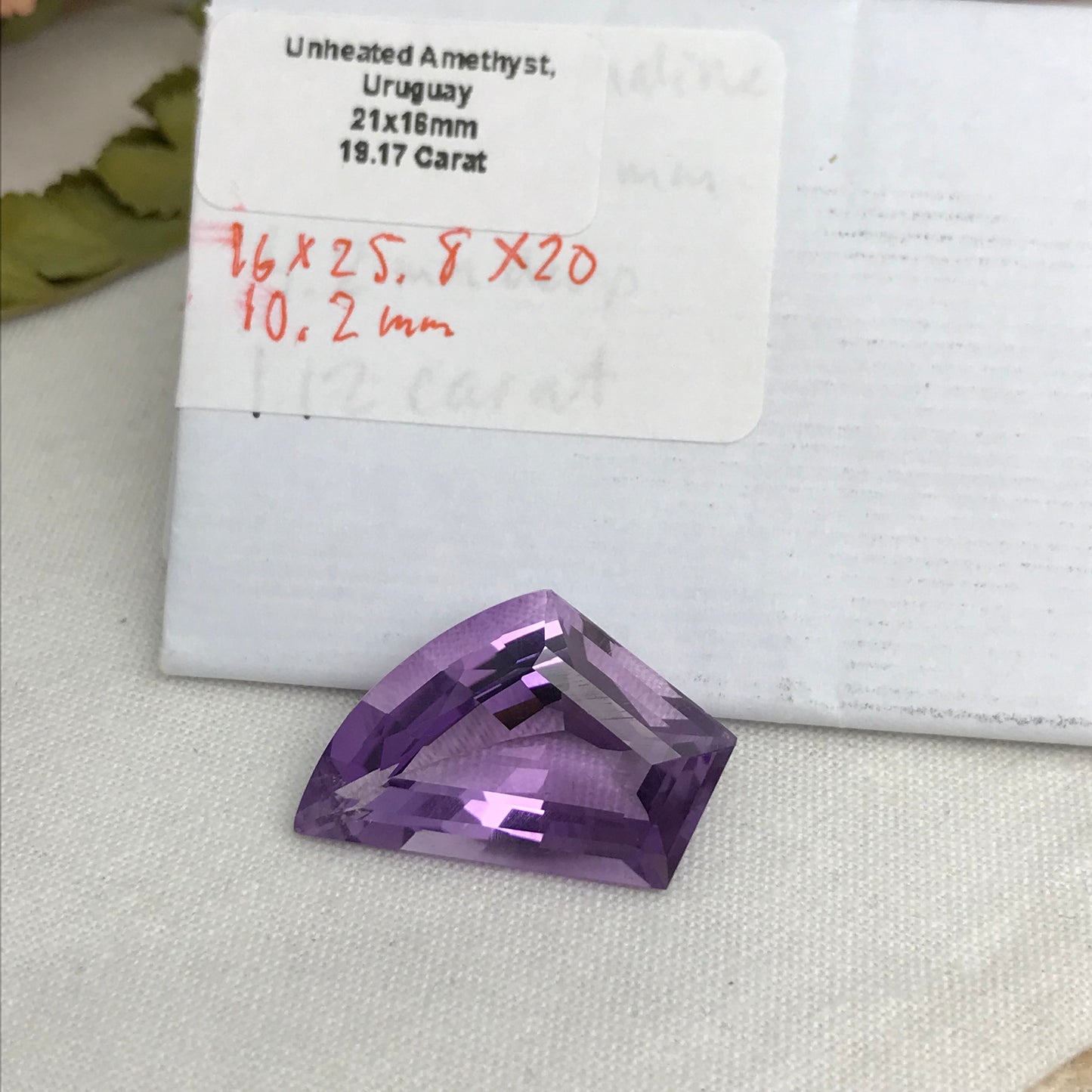 19 carat Purple Amethyst Freeform cut Faceted Large 21x16mm