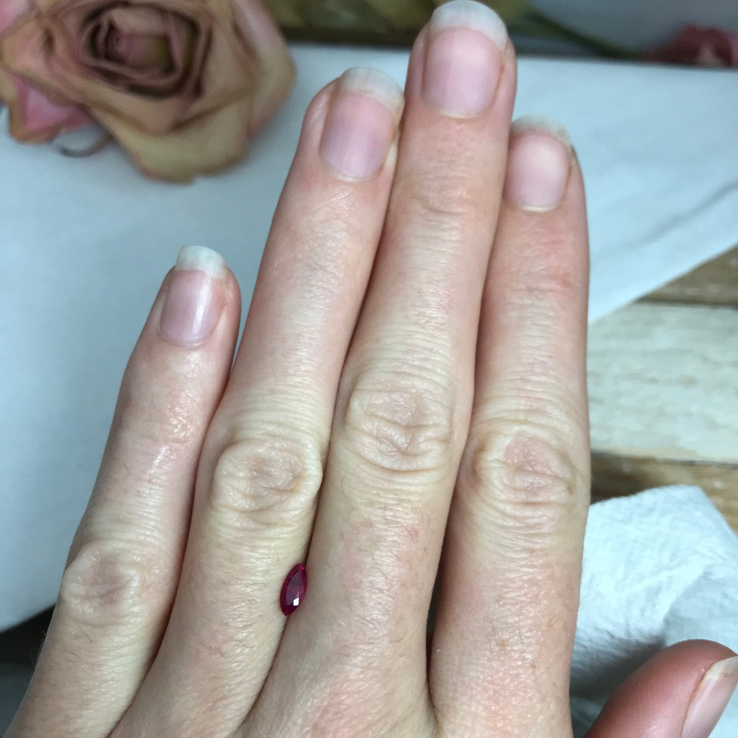 0.21 Carat Red Beryl 6.4x2.8mm Marquise Cut, Faceted Loose Natural Utah Red Beryl, Bixbite,