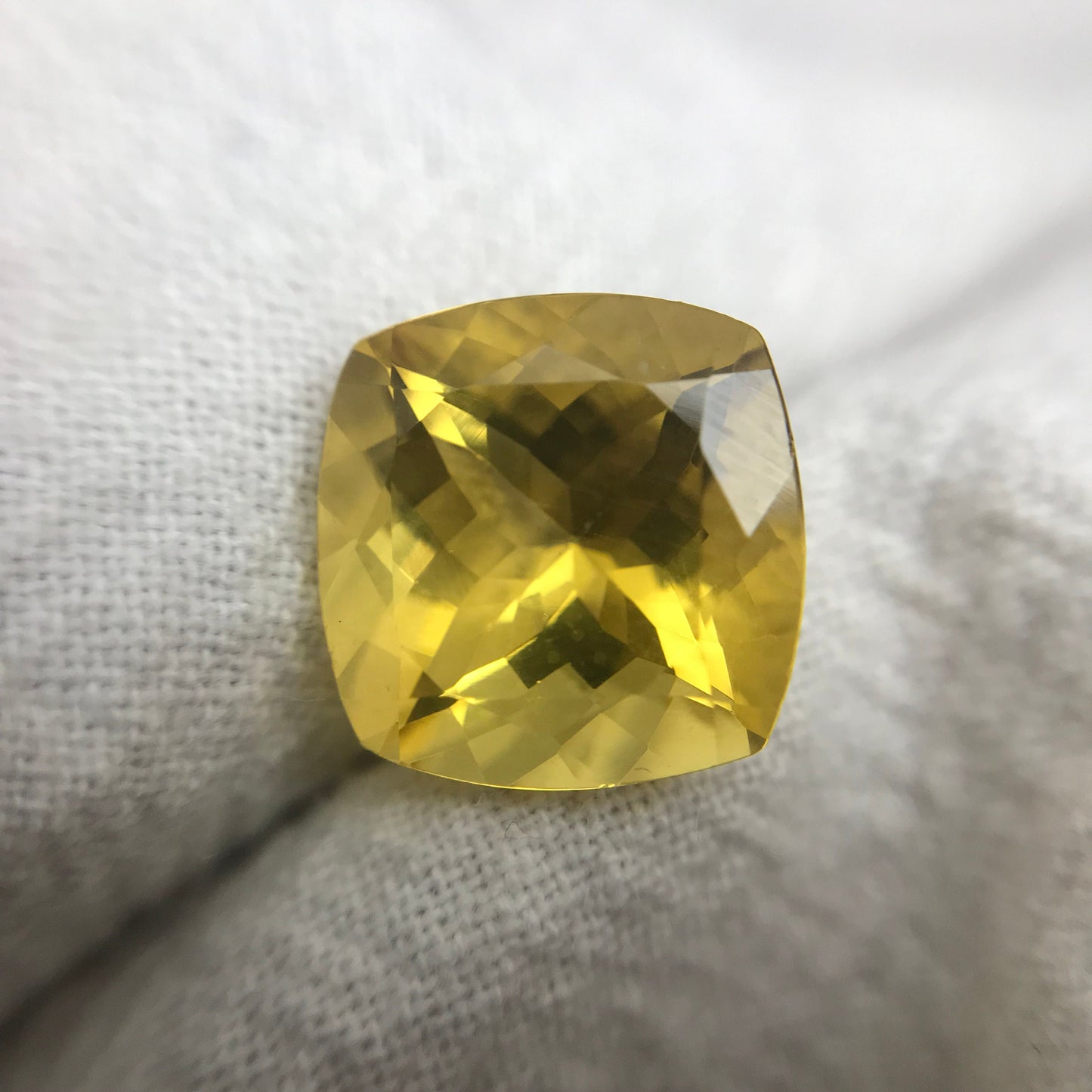 5 Carat Golden Citrine 11mm Cushion Cut, Faceted Loose Quartz
