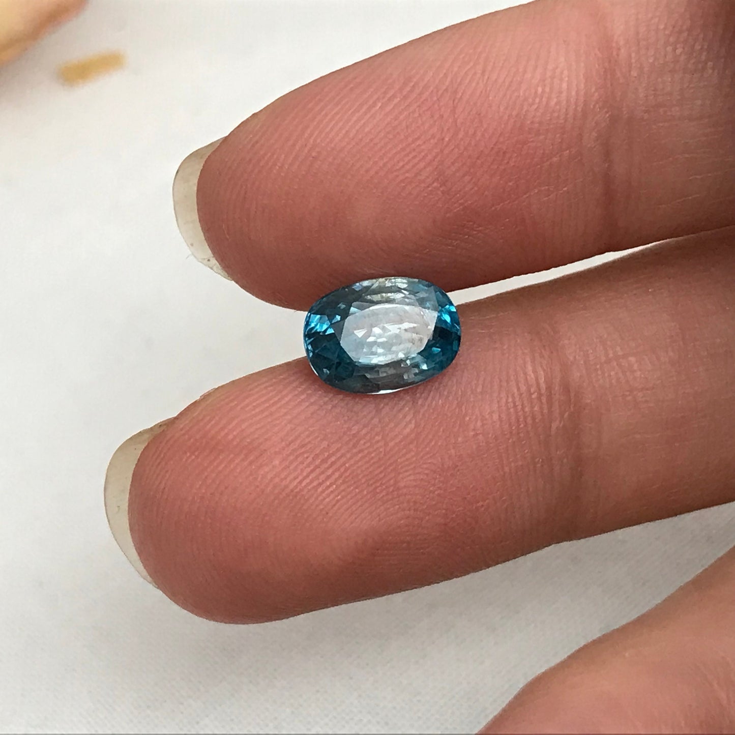 2.76 Carat Blue Zircon 9.26x6.67mm Oval Cut, Faceted Loose Gemstone