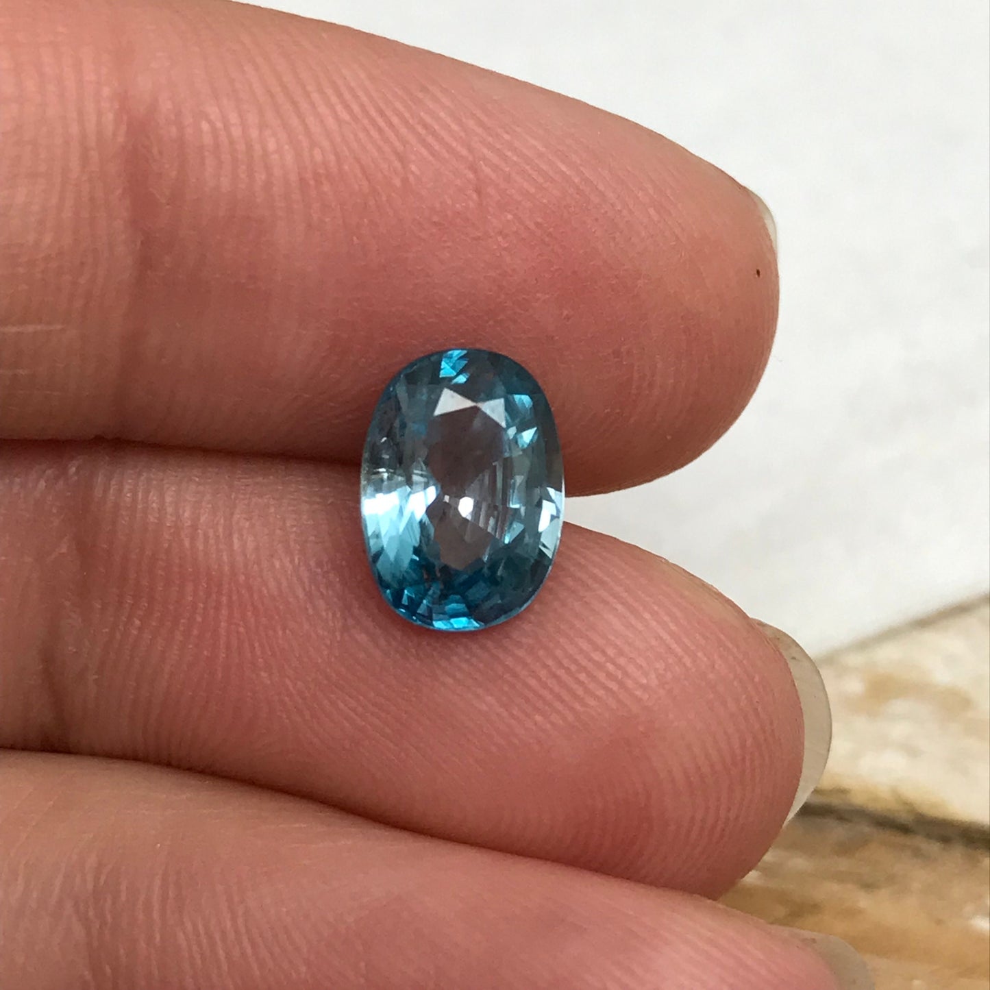 2.76 Carat Blue Zircon 9.26x6.67mm Oval Cut, Faceted Loose Gemstone