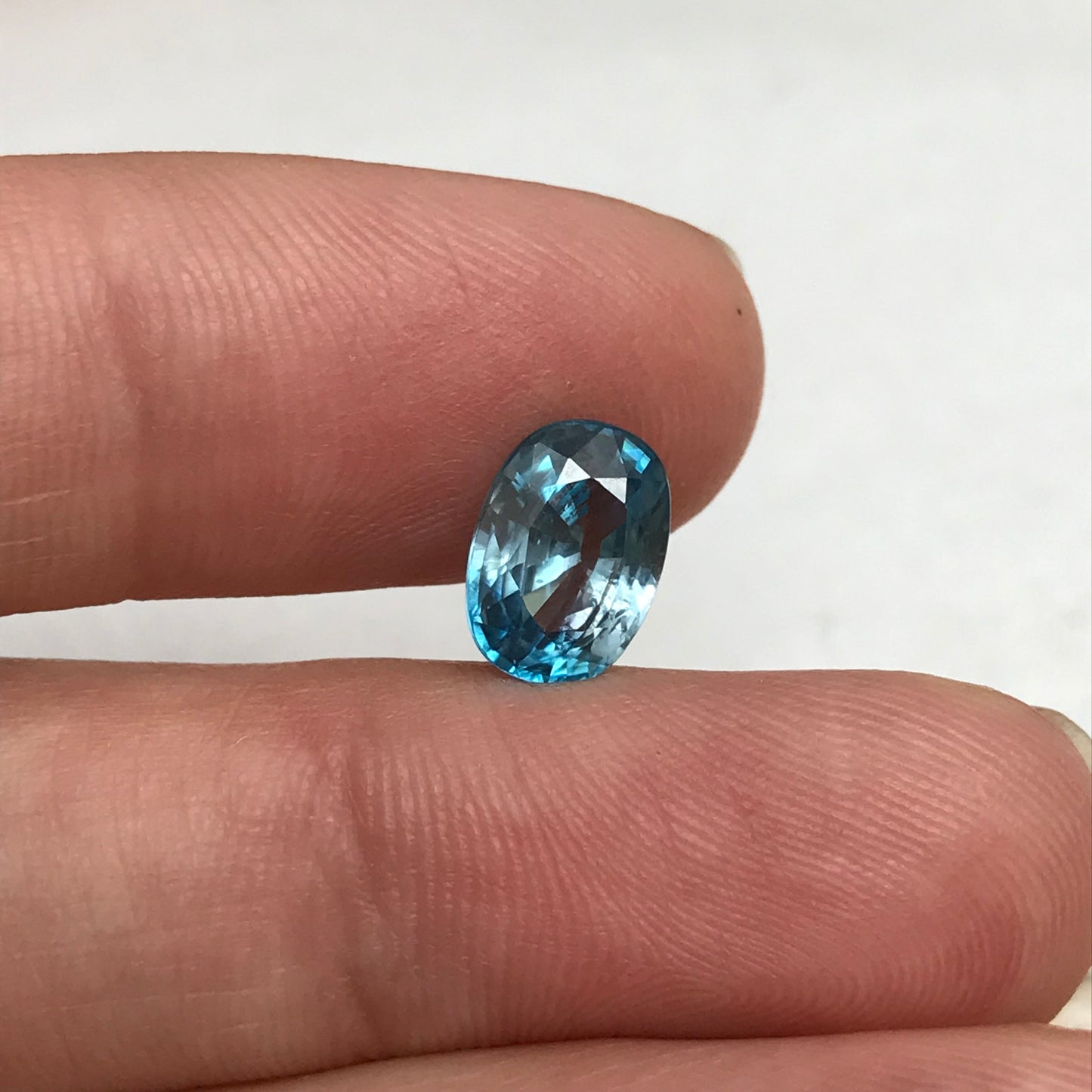 2.76 Carat Blue Zircon 9.26x6.67mm Oval Cut, Faceted Loose Gemstone
