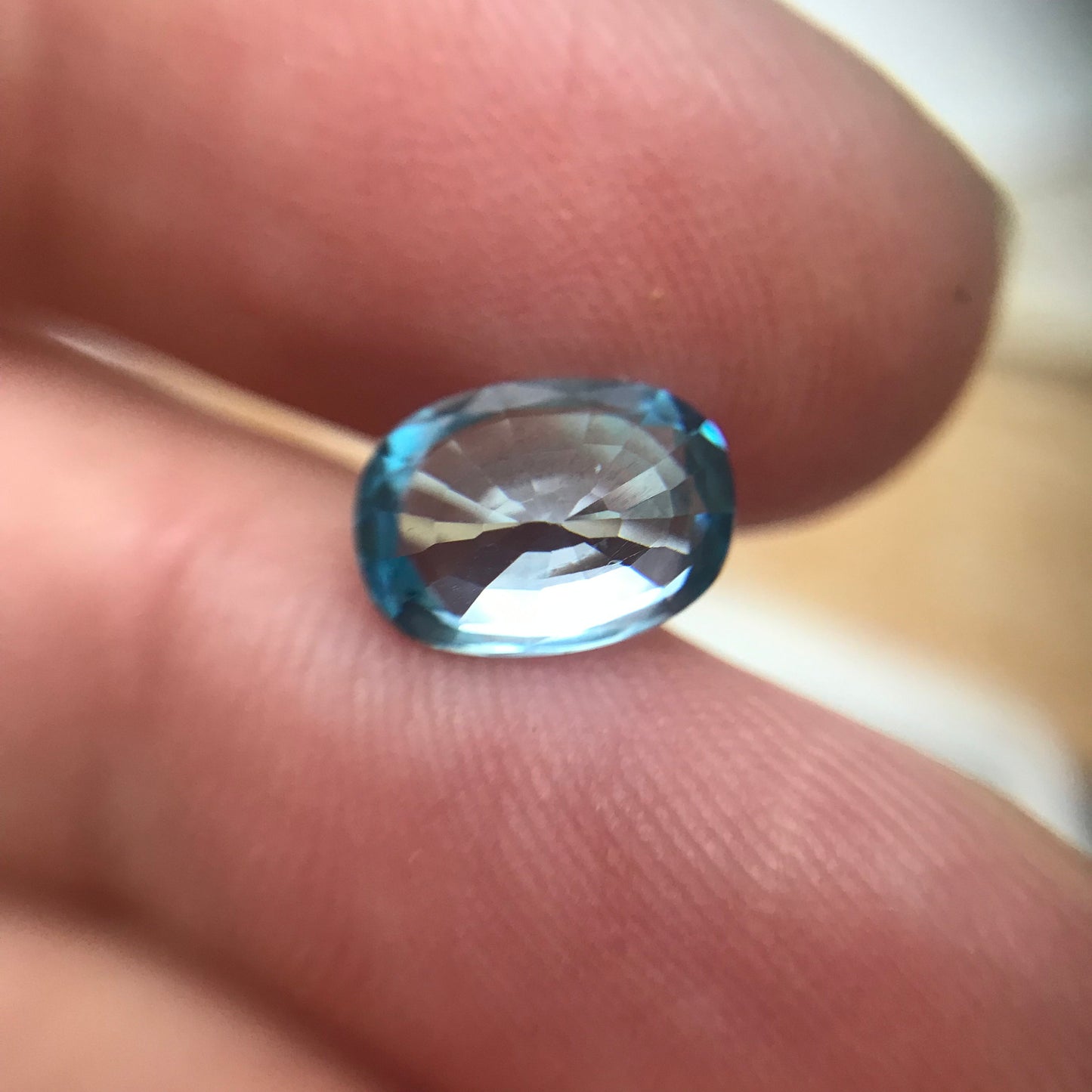 2.76 Carat Blue Zircon 9.26x6.67mm Oval Cut, Faceted Loose Gemstone