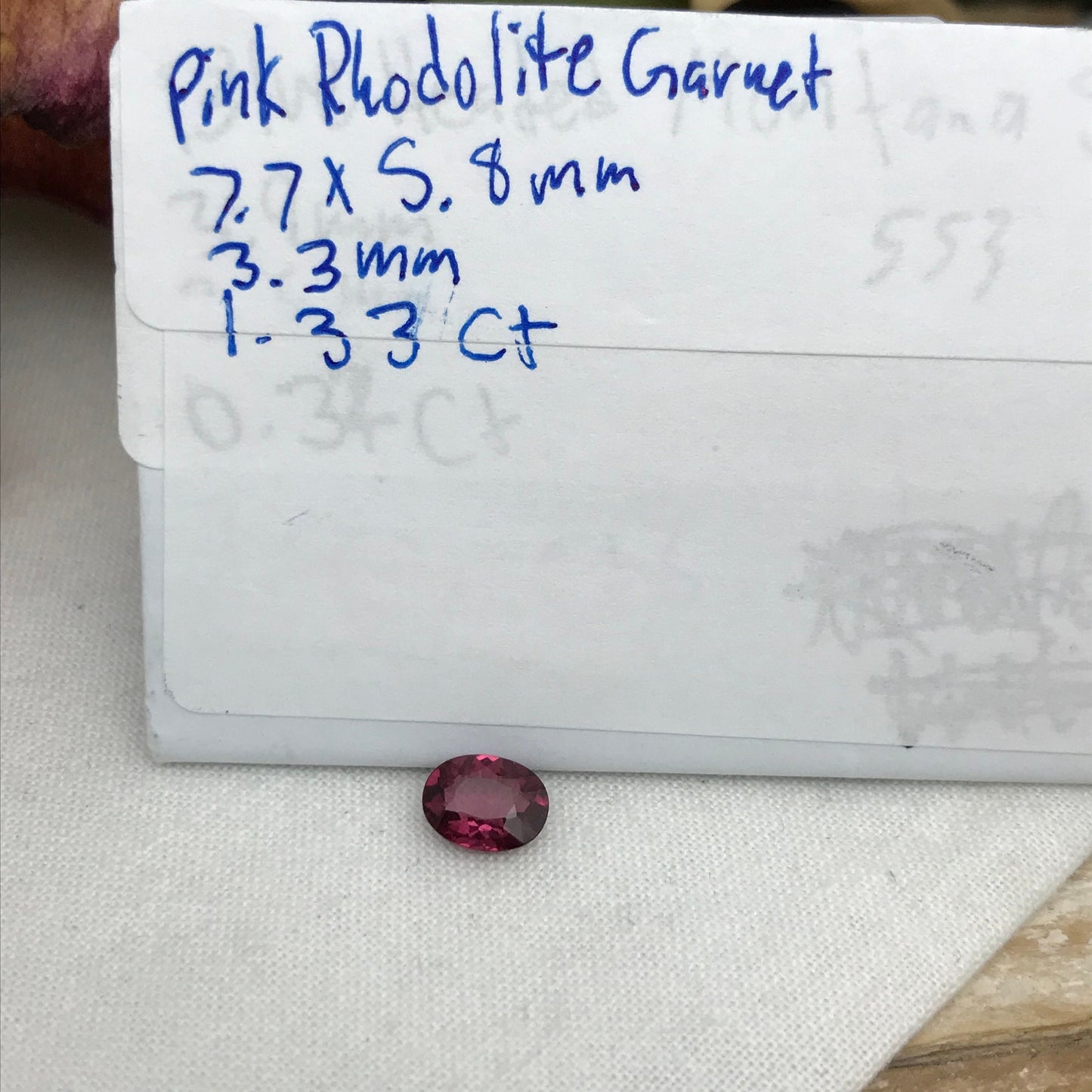 Natural Rhodolite Garnet, 1.33 carat, 7.7x5.8 Rose Red Garnet, Faceted Oval Cut Raspbery Garnet