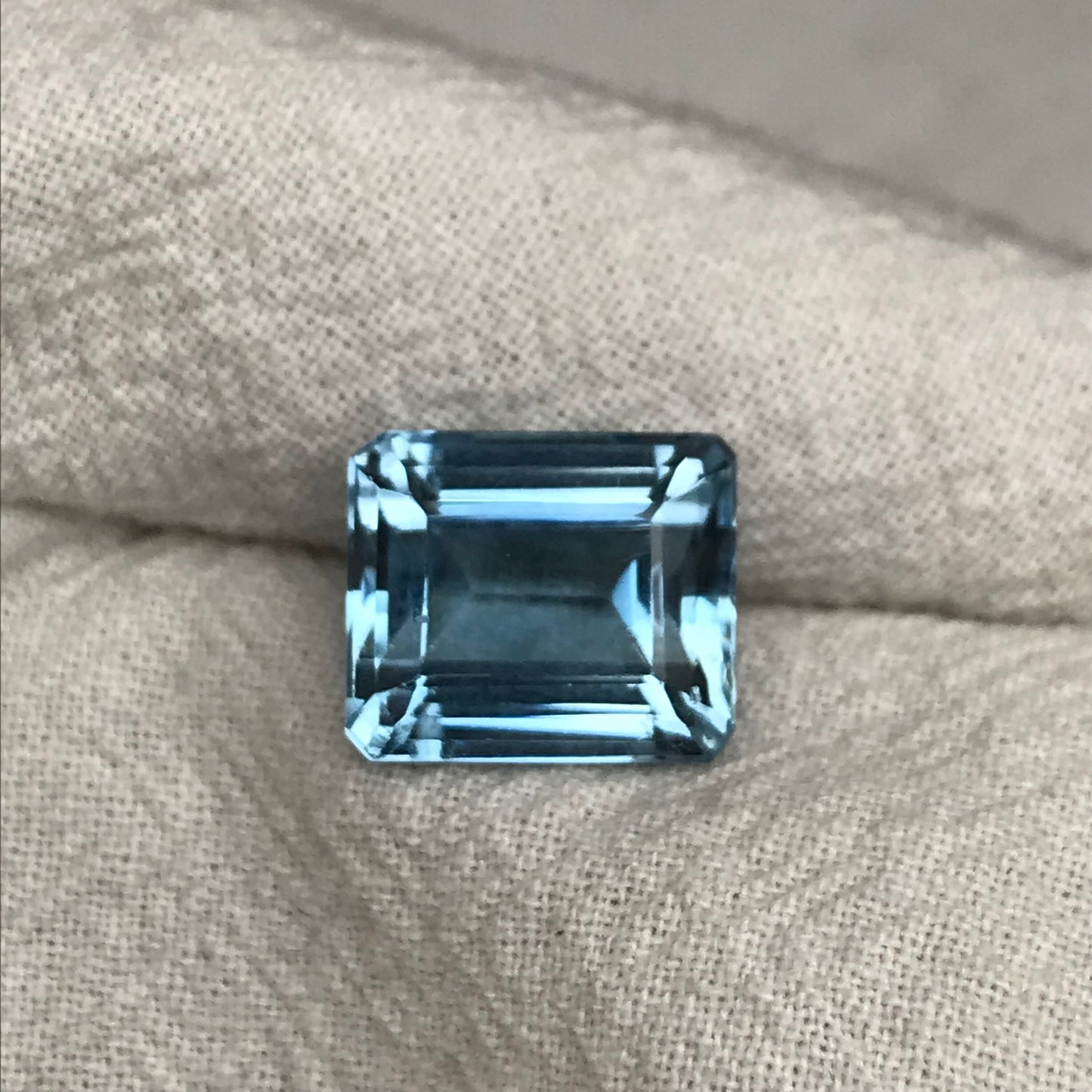 12.27 carat Light Blue Topaz, 12.6x10.7mm Faceted Gemstone, Recycled Gems