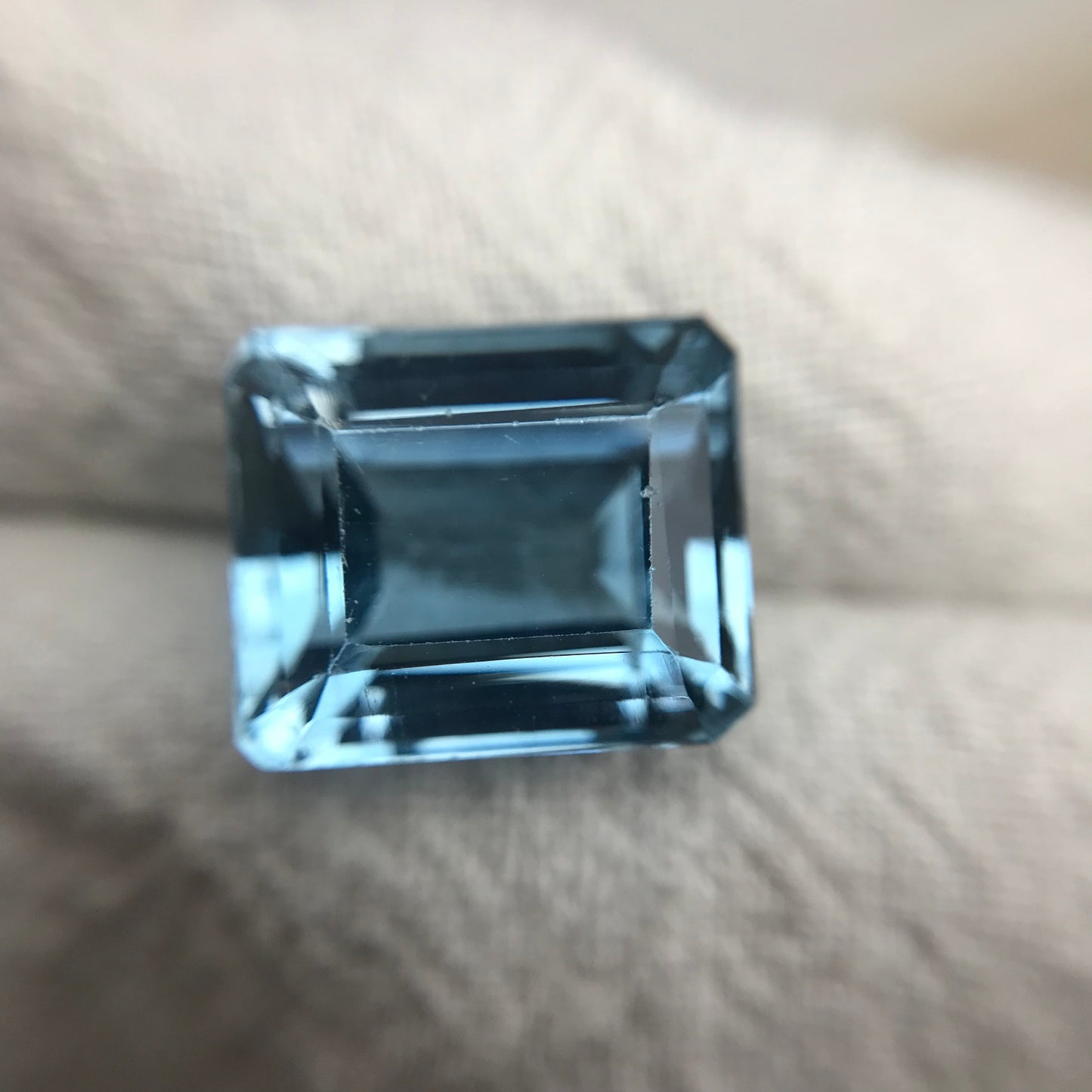 12.27 carat Light Blue Topaz, 12.6x10.7mm Faceted Gemstone, Recycled Gems