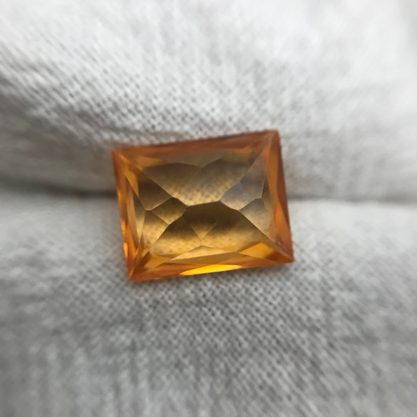10x8mm Orange Lab Sapphire 3.79 Carat Rectangle Cut