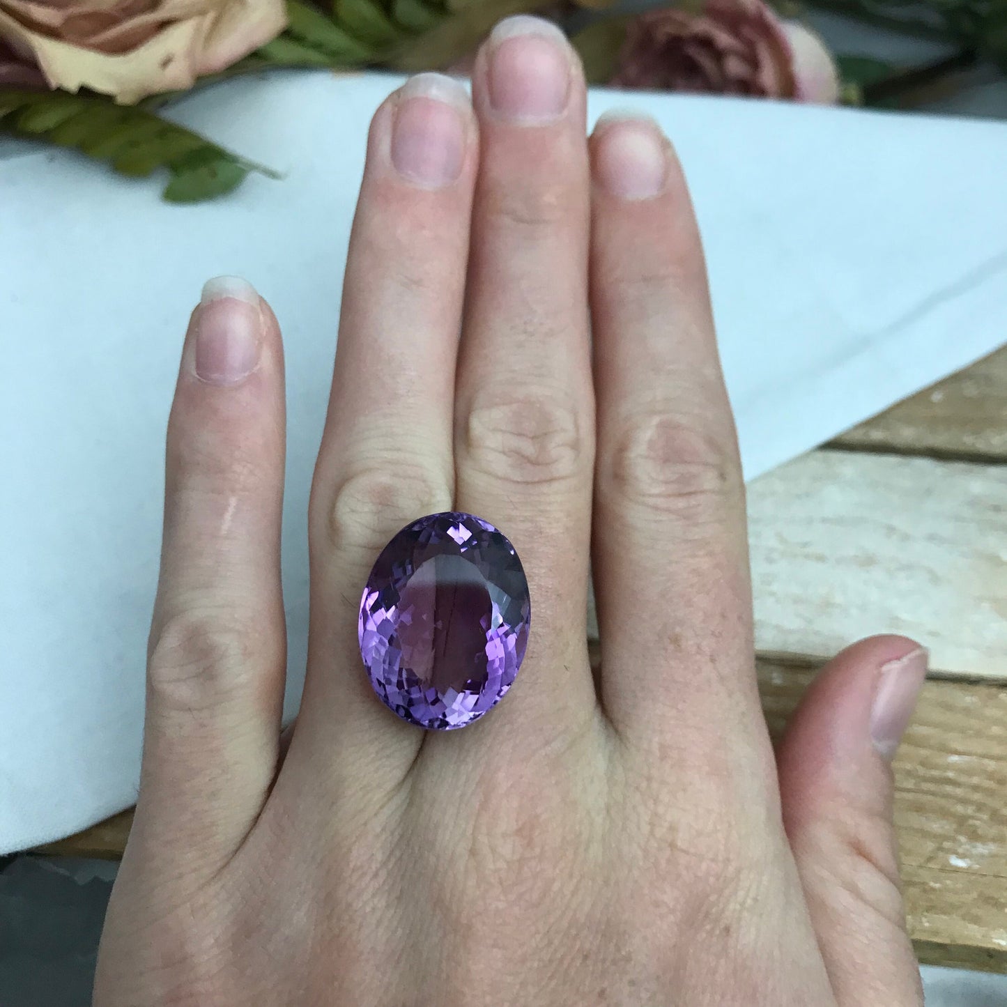 29 Carat Purple Amethyst 22.5x17.5mm Oval Cut Loose  Gemstone, Faceted February Birthstone Large