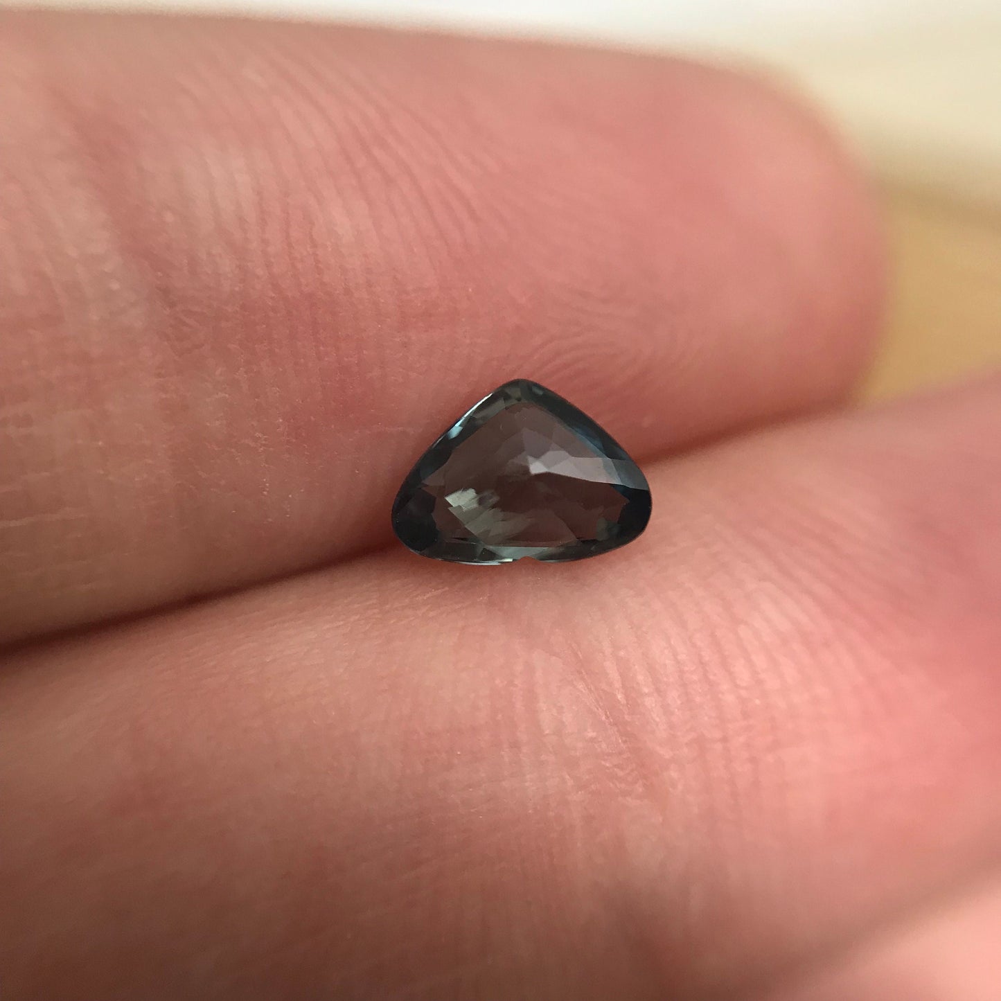 0.61 Ct Natural Blue-Green Sapphire 6.7x4.8mm, Wide Heart Cut Gem, Faceted Loose Gemstone, Heated Sapphire