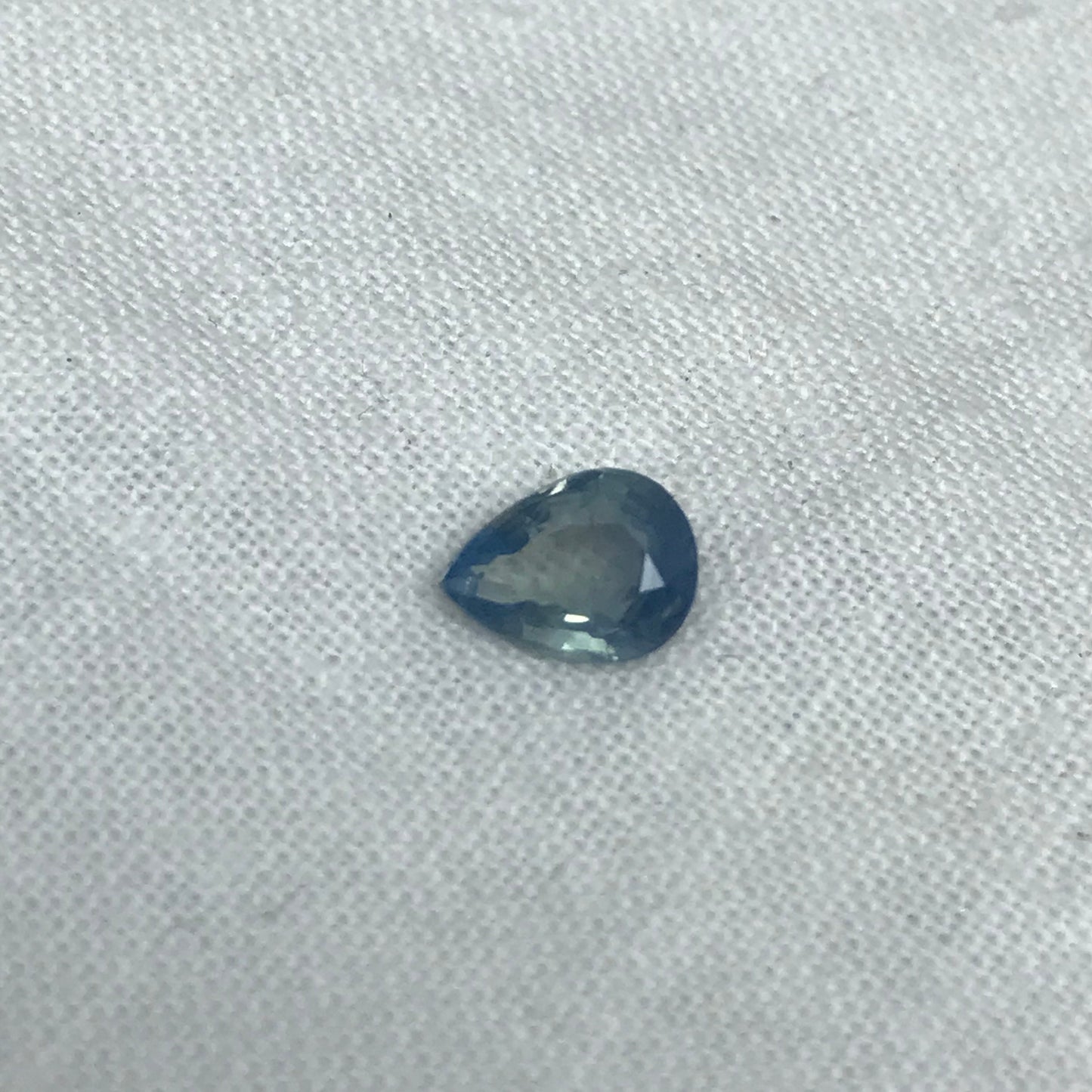 7x5mm Natural Milky Blue Sapphire 0.84 Carat, Silky Sapphire Pear cut