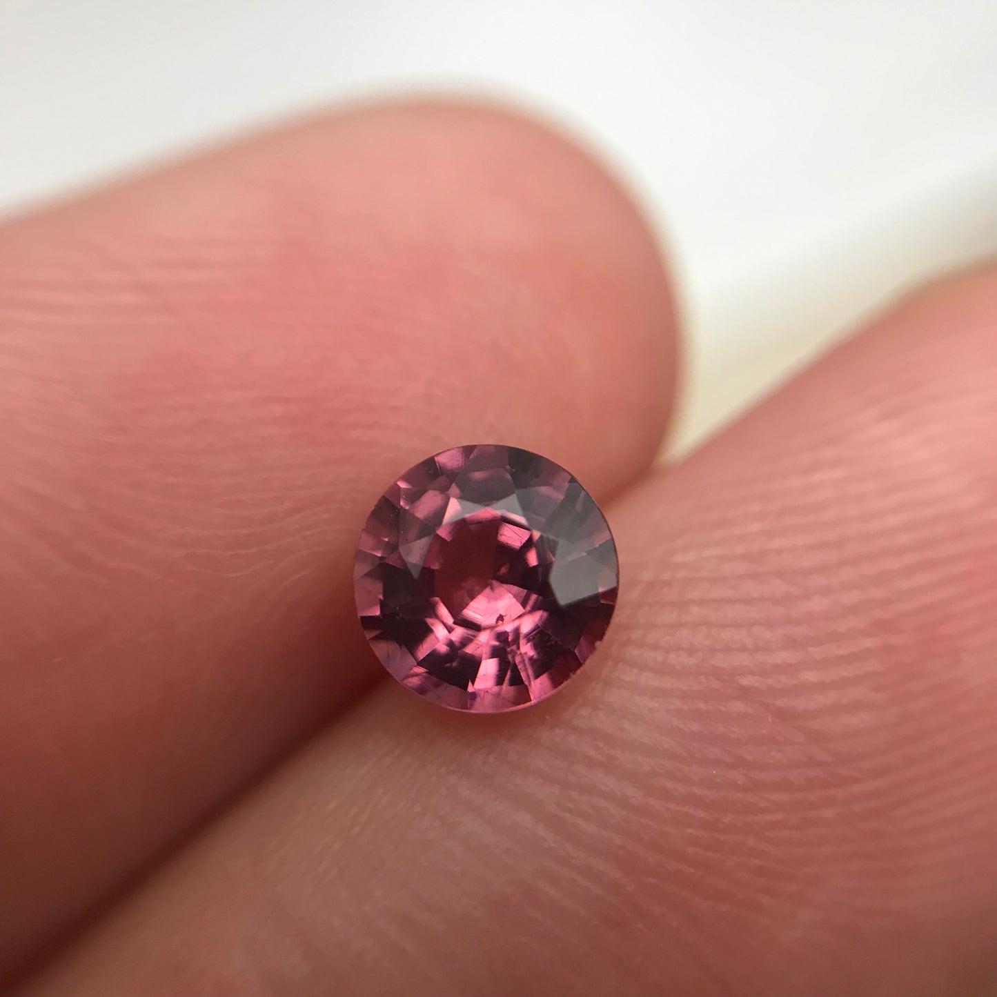 5.5mm Pink Rhodolite Garnet 0.81 Carat Round Gemstone, Purplish Pink Garnet, Faceted Loose Pink Gem