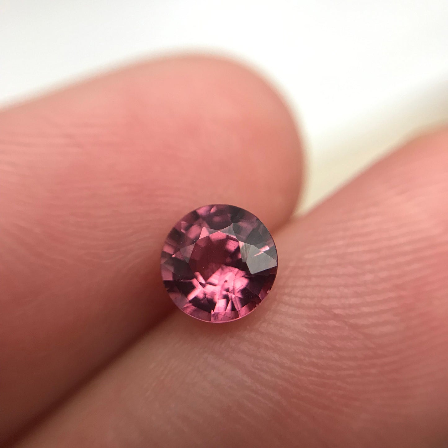 5.5mm Pink Rhodolite Garnet 0.81 Carat Round Gemstone, Purplish Pink Garnet, Faceted Loose Pink Gem