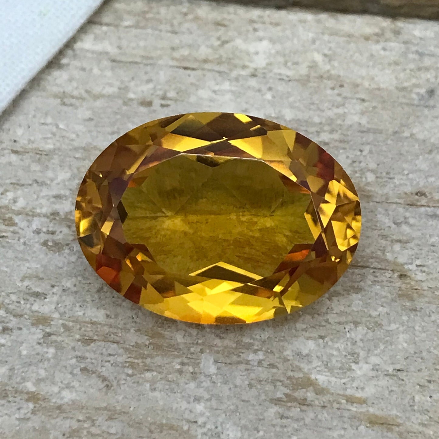 Large Orange Yellow Lab Sapphire 18.65 Carat, 18.7x13.9mm Oval Cut, 19x14mm Faceted Loose Gemstone