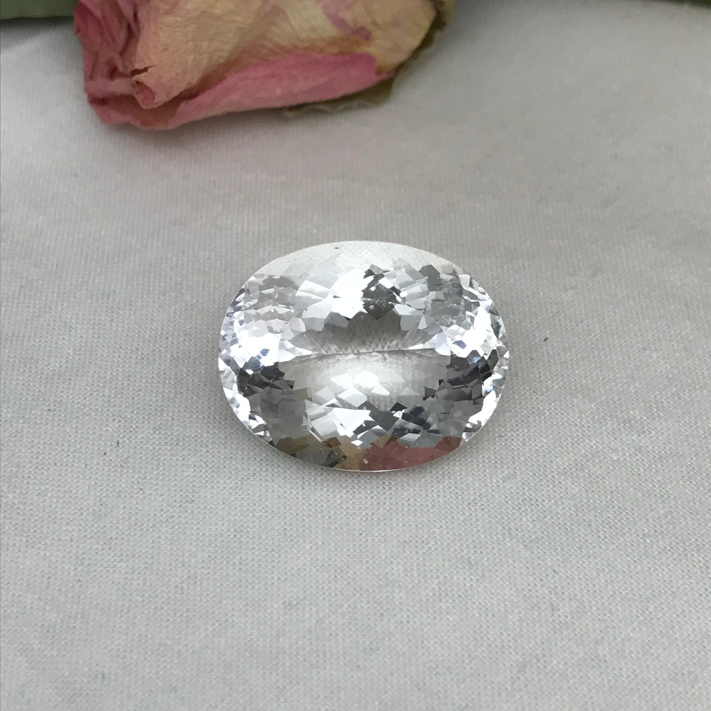 54 Carat Quartz 28x22mm Oval Cut Loose Gem, Large Gemstone, Big Faceted Stone