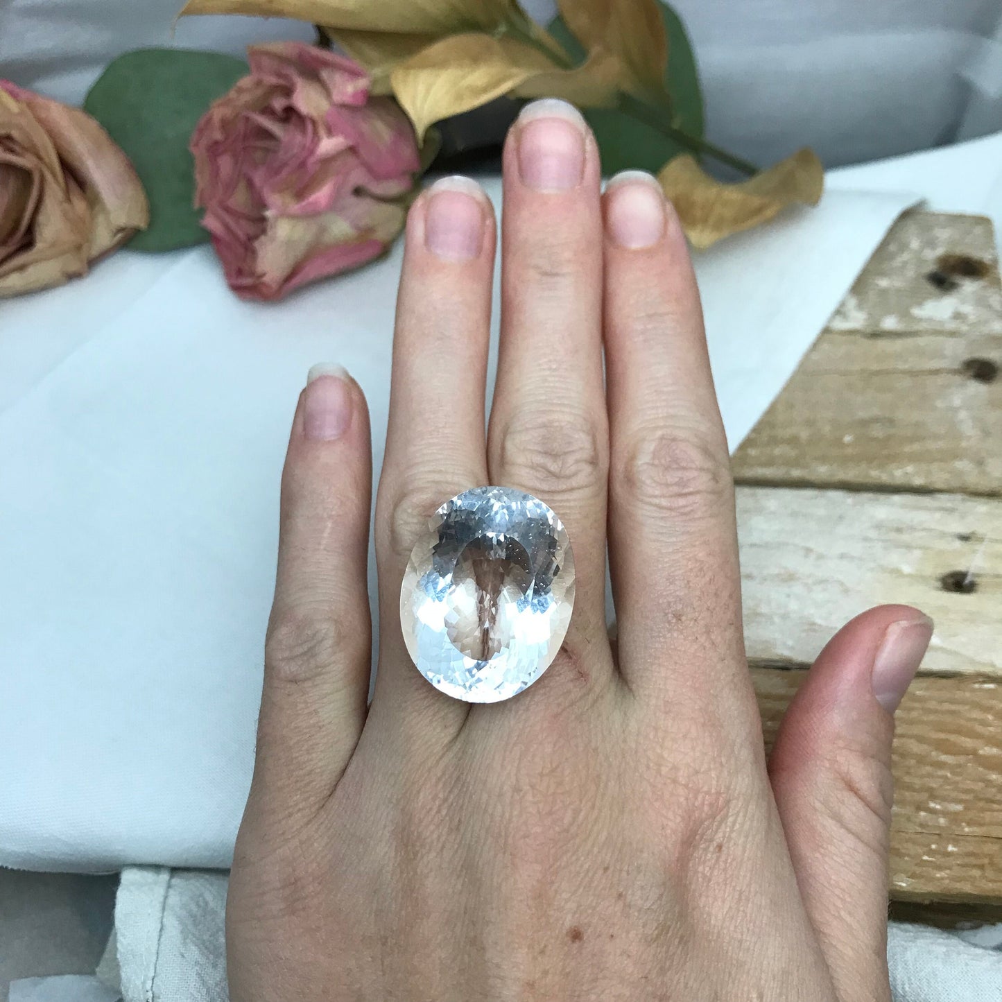 54 Carat Quartz 28x22mm Oval Cut Loose Gem, Large Gemstone, Big Faceted Stone