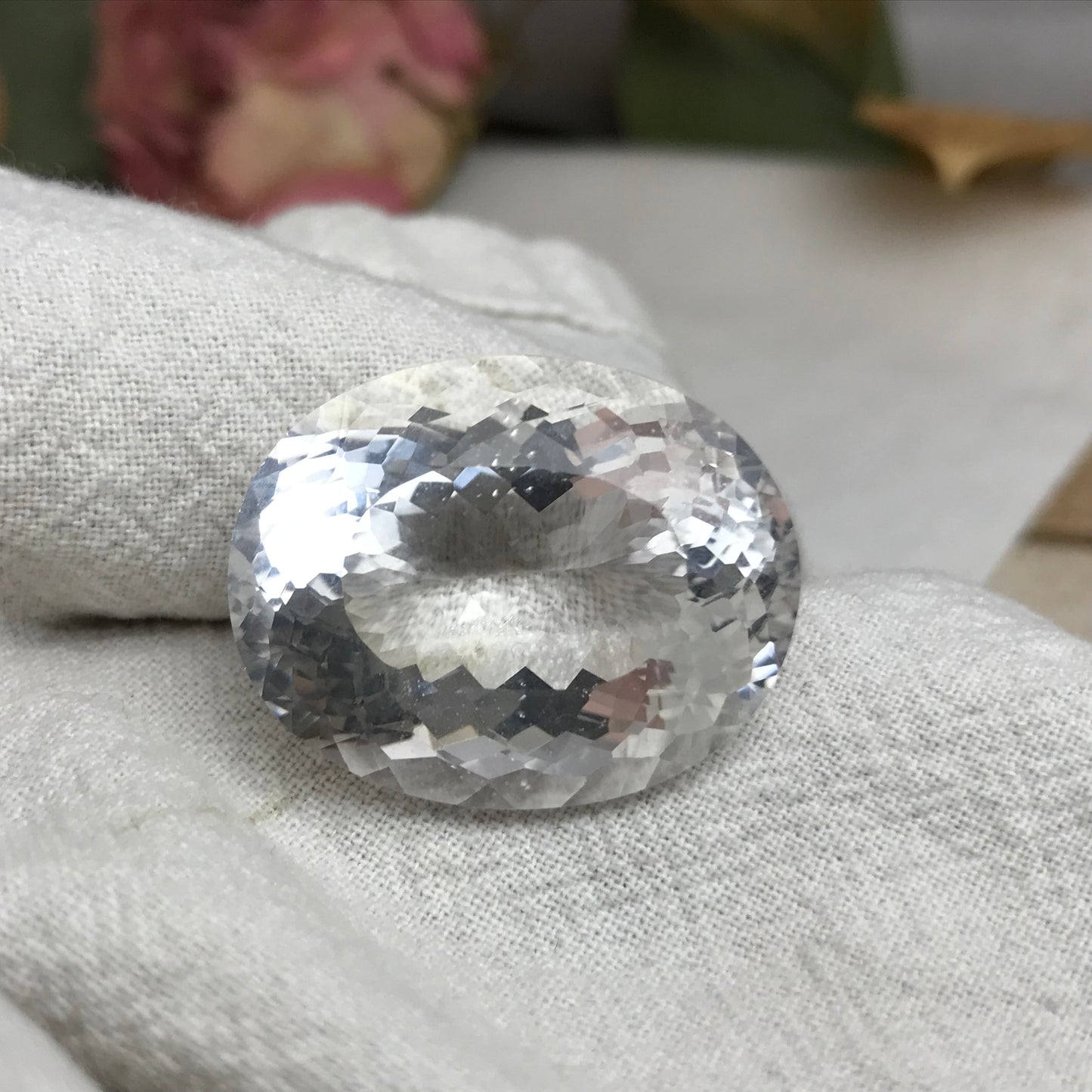 54 Carat Quartz 28x22mm Oval Cut Loose Gem, Large Gemstone, Big Faceted Stone