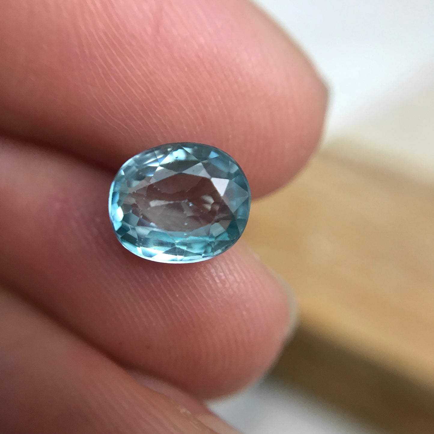 3 carat Blue Green Zircon 8.3x7.1mm Oval Loose Gemstone Sea Blue Zircon, December Birthstone