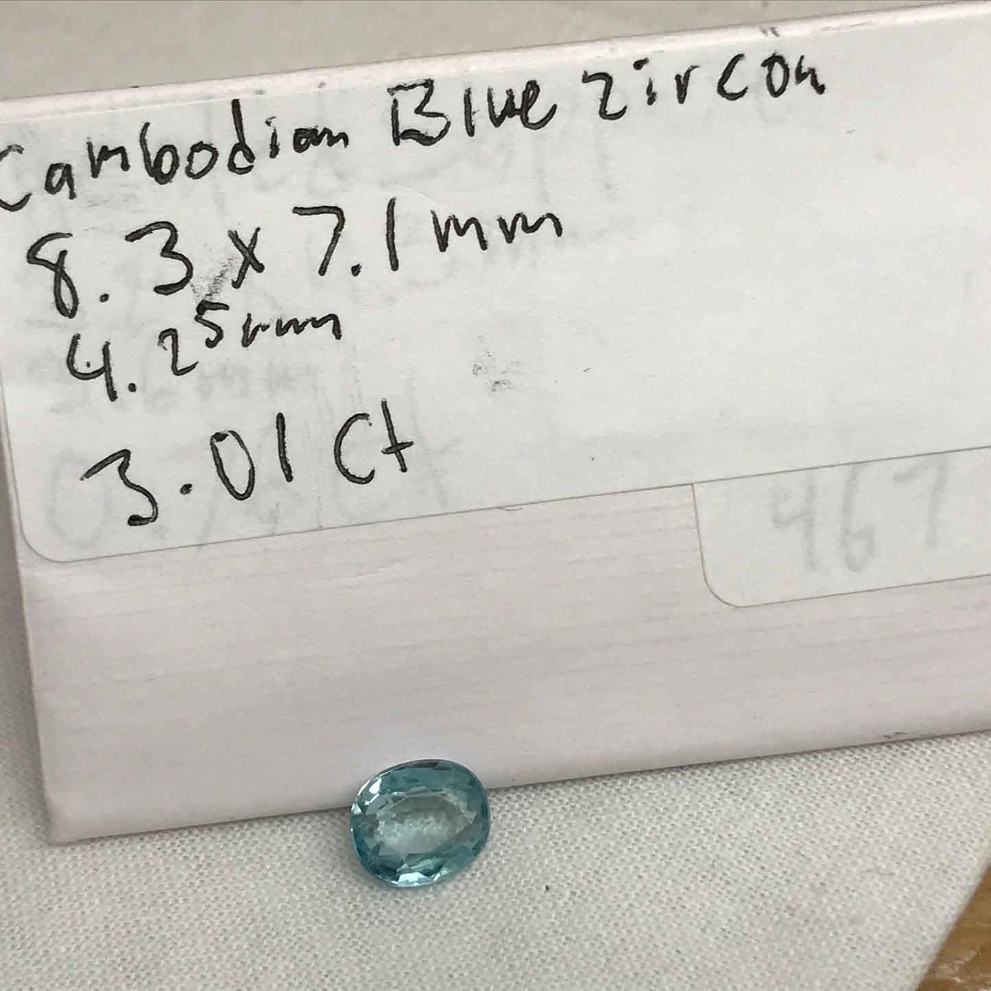 3 carat Blue Green Zircon 8.3x7.1mm Oval Loose Gemstone Sea Blue Zircon, December Birthstone