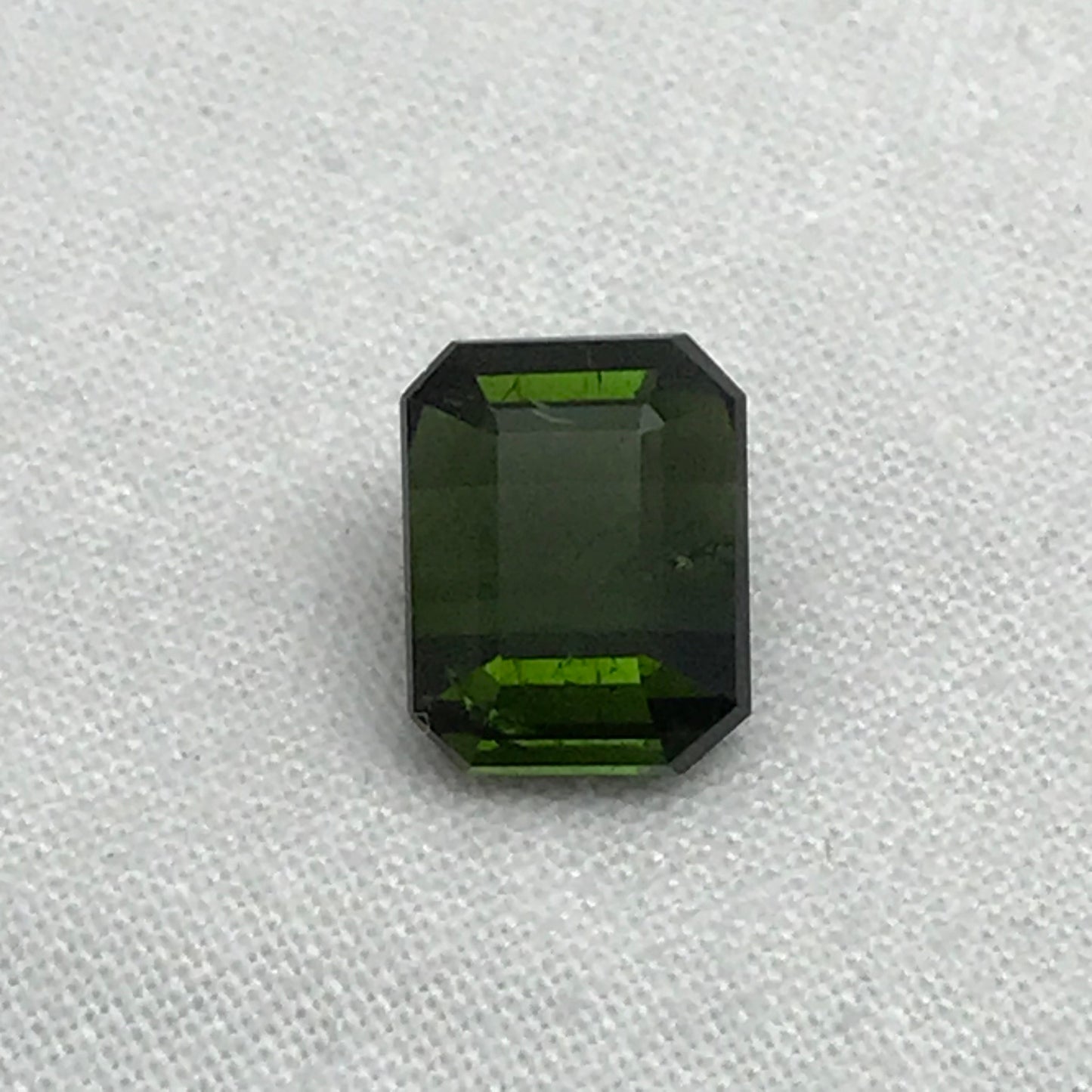 4.89 carat Natural Deep Green Tourmaline, 10.6x8.3mm Octagon Cut Faceted,