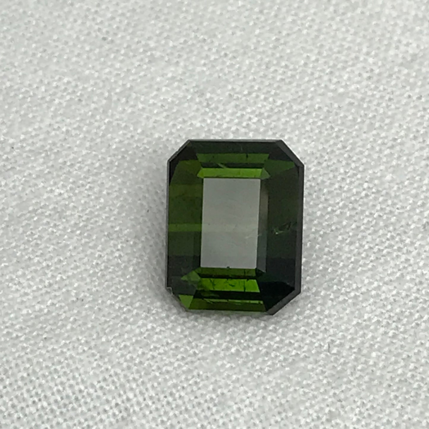 4.89 carat Natural Deep Green Tourmaline, 10.6x8.3mm Octagon Cut Faceted,